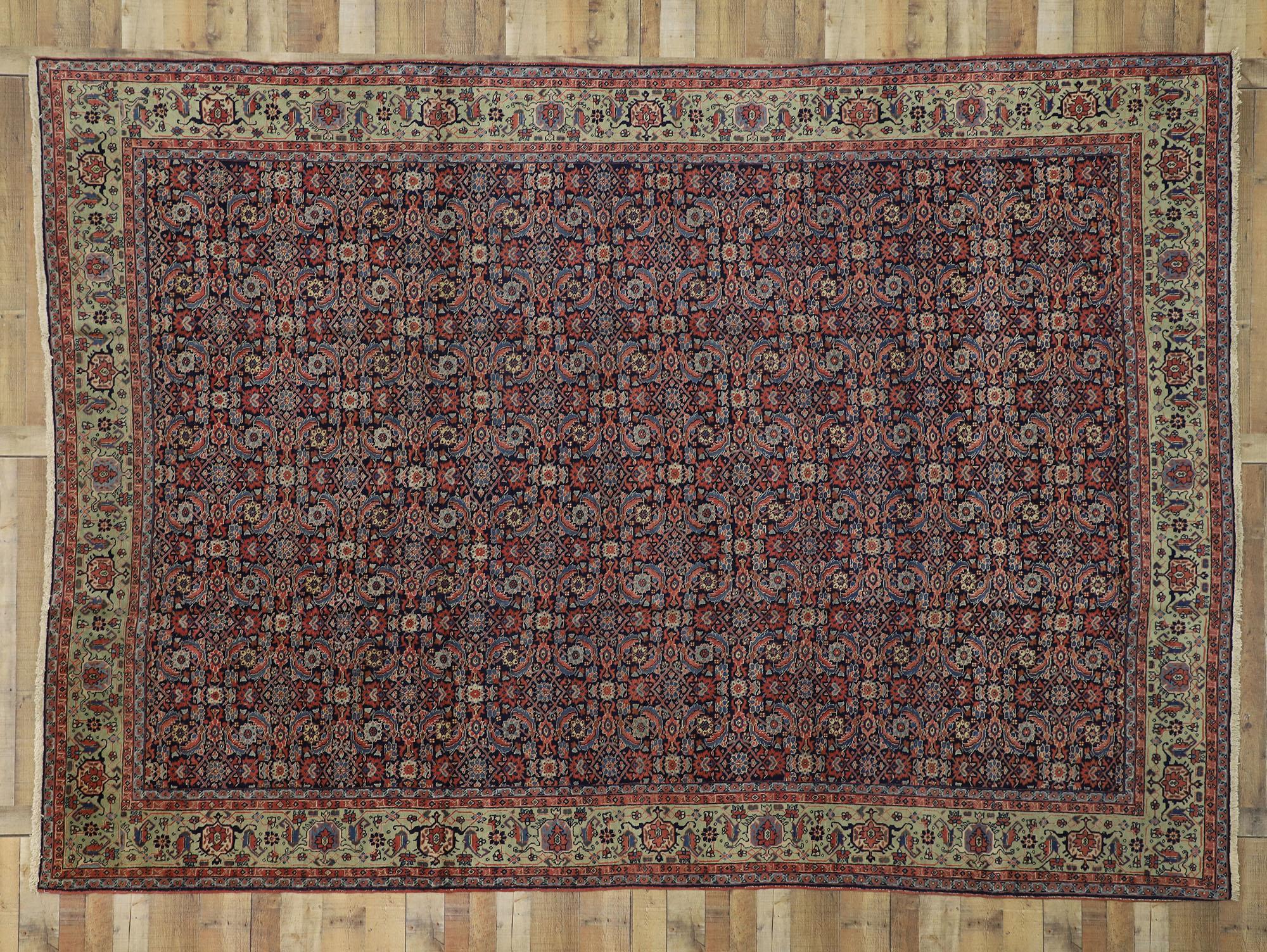 Tapis persan ancien de Tabriz avec un design Classic Herati en vente 1