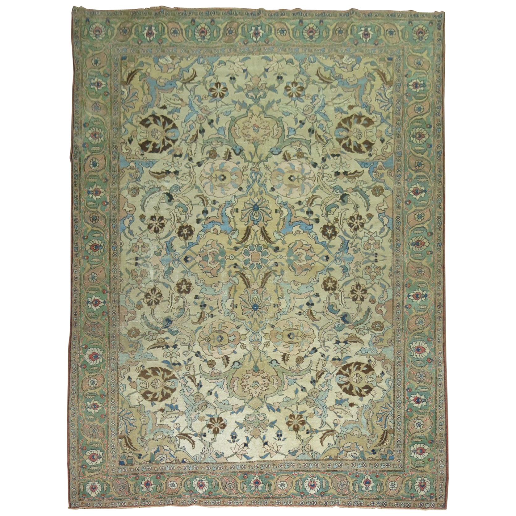 Antique Persian Tabriz Decorative Room Size Rug
