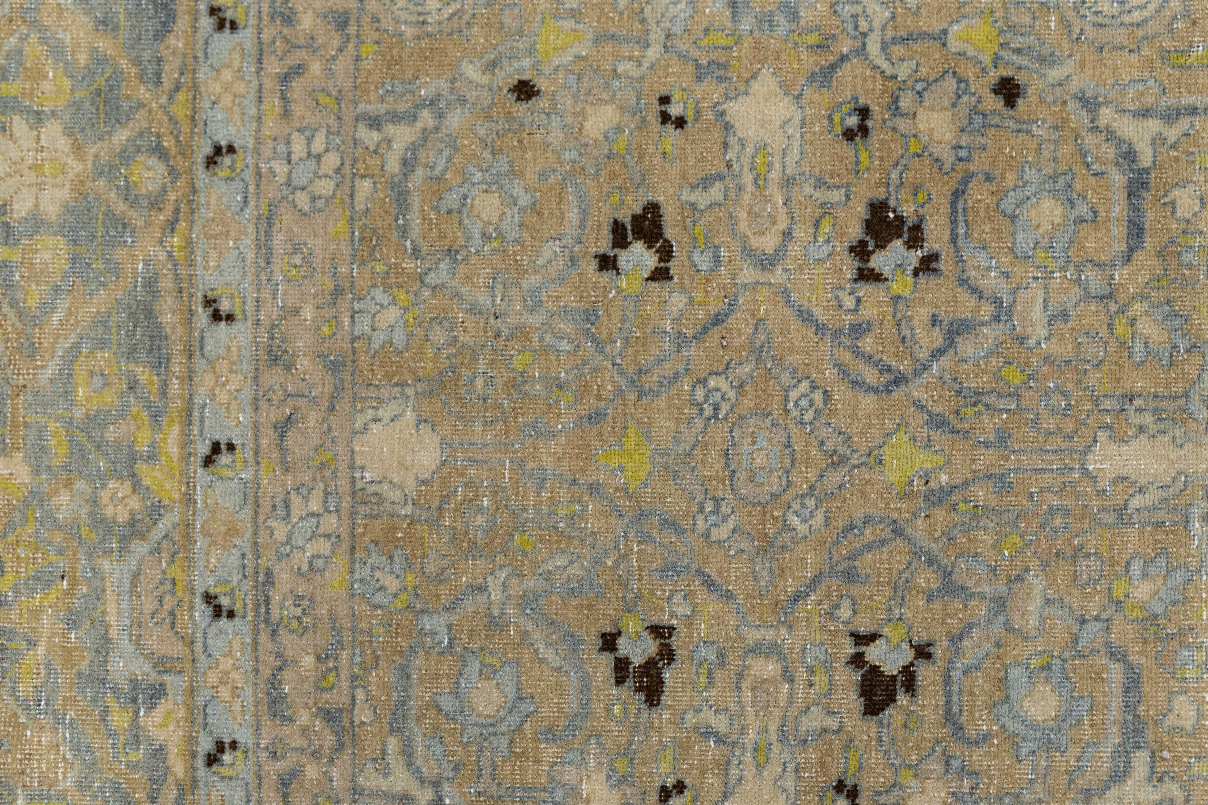 Antique Persian Tabriz Designed Wool Rug Floral in Muted Tones For Sale 4