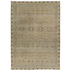 Ancien tapis persan en laine de Tabriz Design/One floral dans des tons sourds