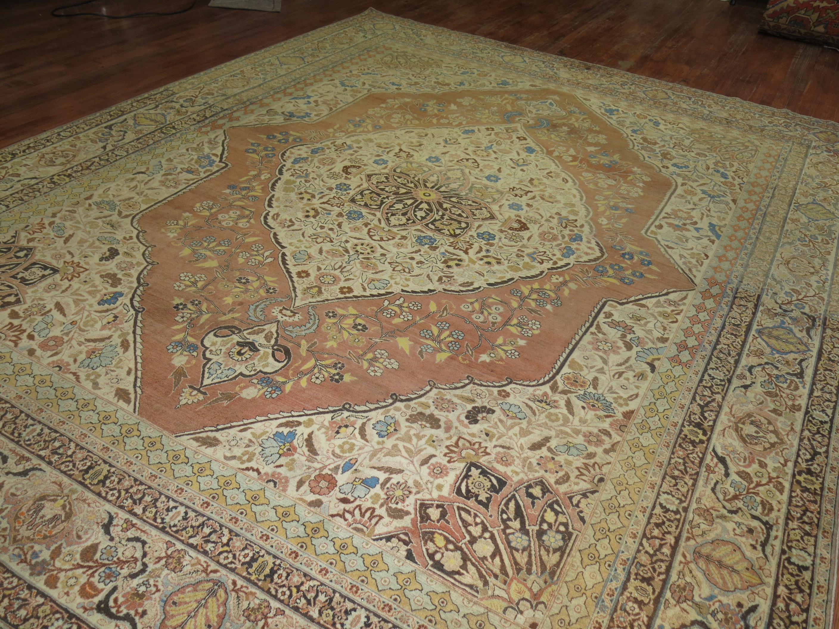 Hand-Woven Antique Persian Tabriz For Sale