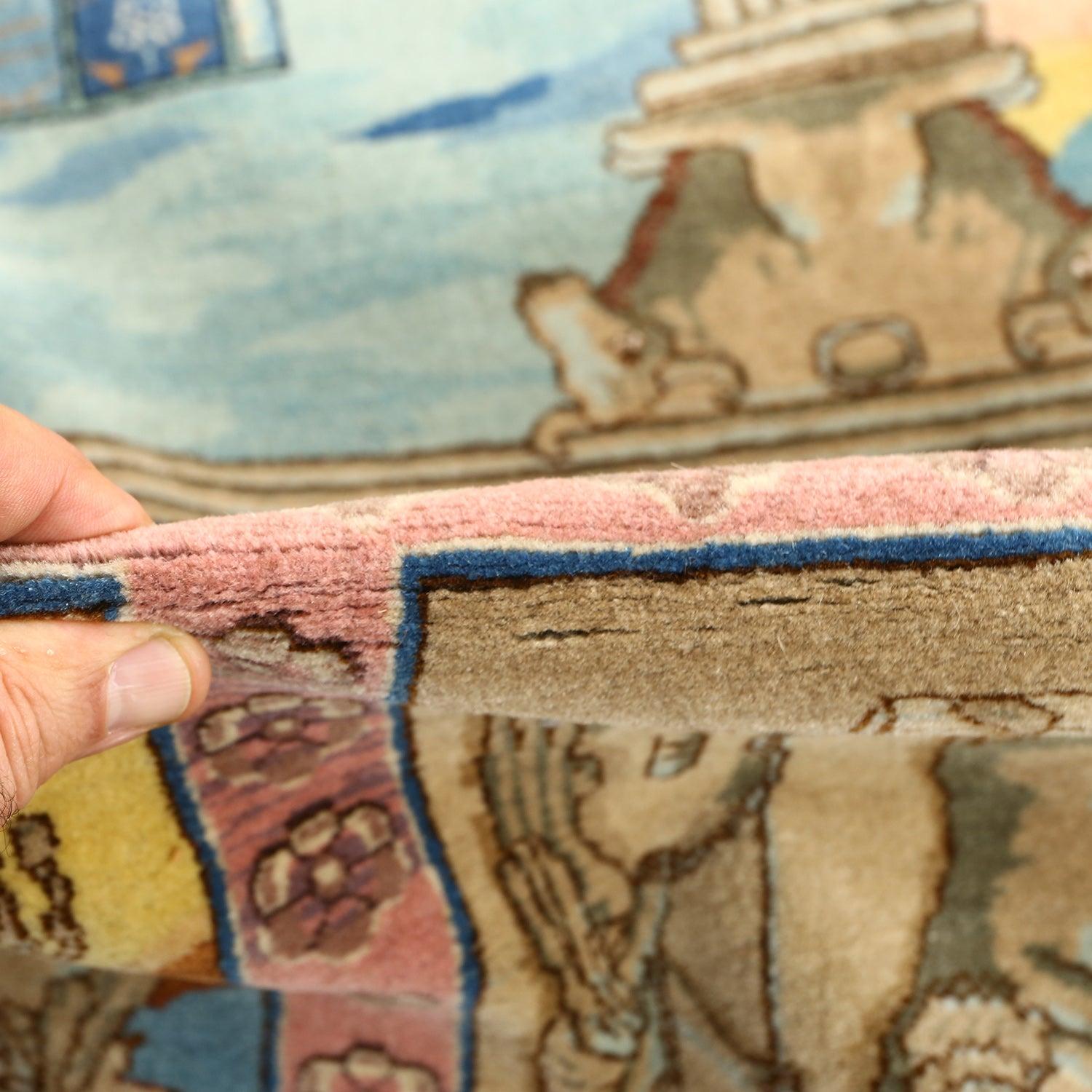 Tappeto antico Tabriz Four Seasons in kork e cotone 11' X 8'
La storia dei tappeti di Tabriz risale al XVI secolo, durante la dinastia Safavide, quando Tabriz divenne un importante centro di tessitura di tappeti. La posizione strategica della città