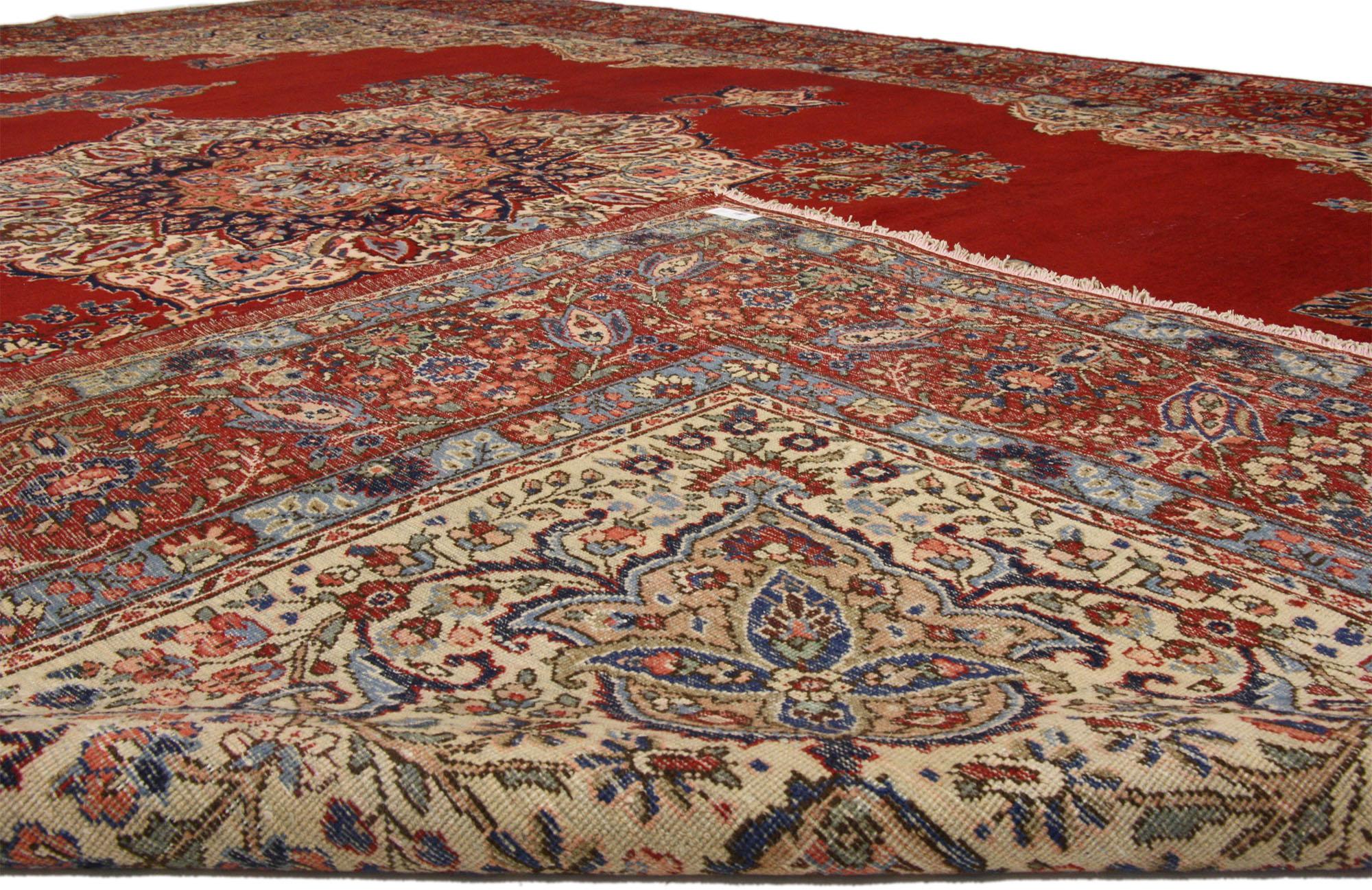 Antique Persian Tabriz Rug, 11'09 x 17'06  In Good Condition For Sale In Dallas, TX