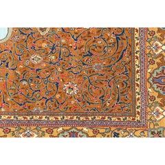 Antigua Alfombra Persa Tabriz Hadad de Kork y Algodón - Tamaño: 9'0x8'6