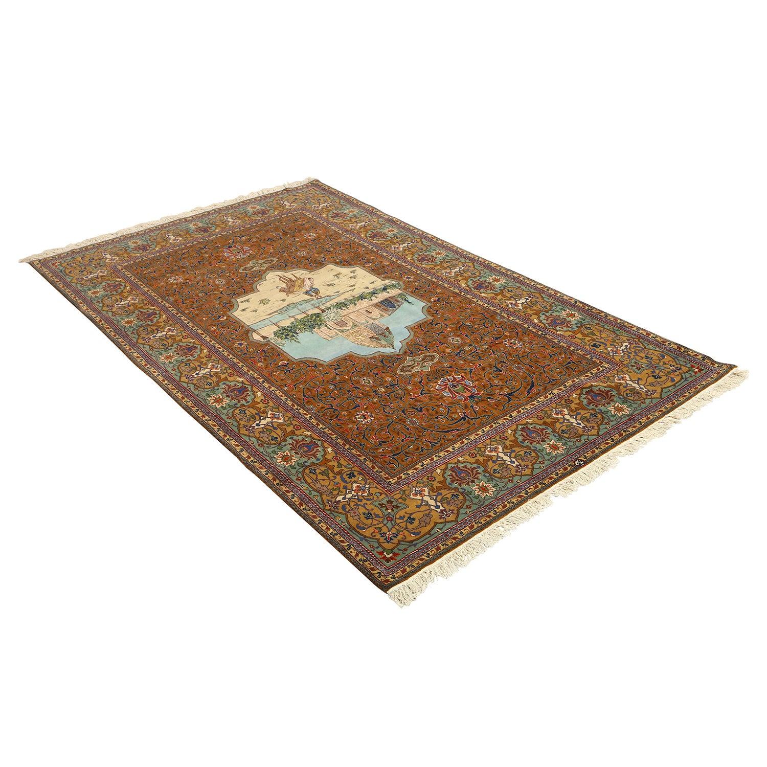 Perse Tapis persan ancien Tabriz Hadad en liège et coton - Taille : 9'0x8'6 en vente