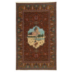 Antigua Alfombra Persa Tabriz Hadad de Kork y Algodón - Tamaño: 9'0x8'6