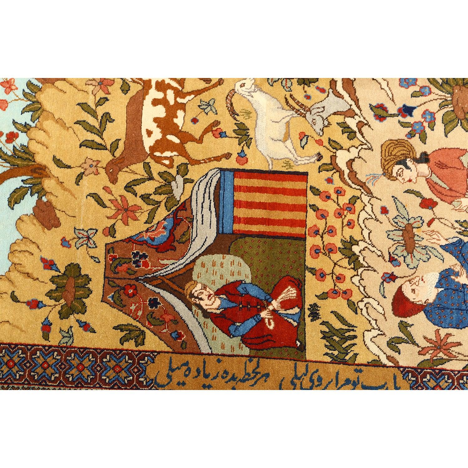 Perse Tapis persan ancien Tabriz Hadad - Taille : 6'8 x 4'8 en vente