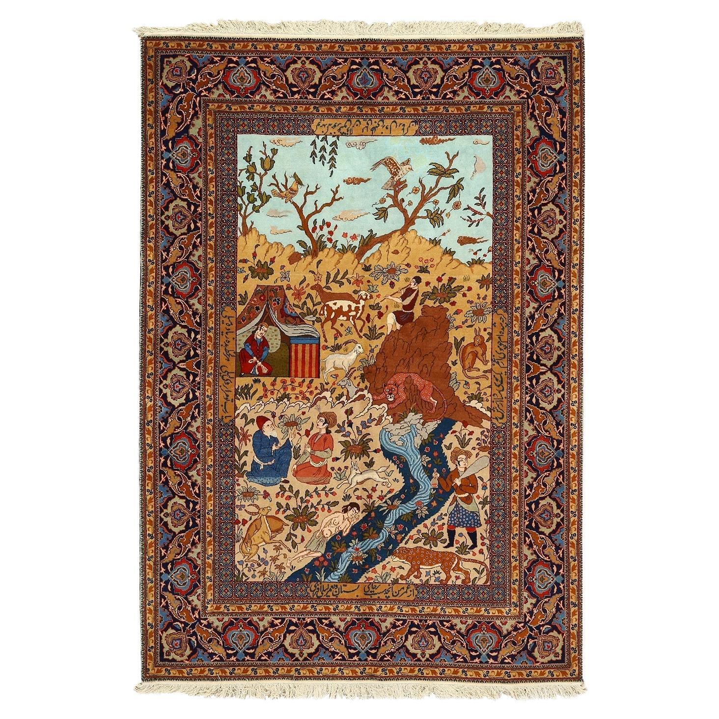 Tapis persan ancien Tabriz Hadad - Taille : 6'8 x 4'8