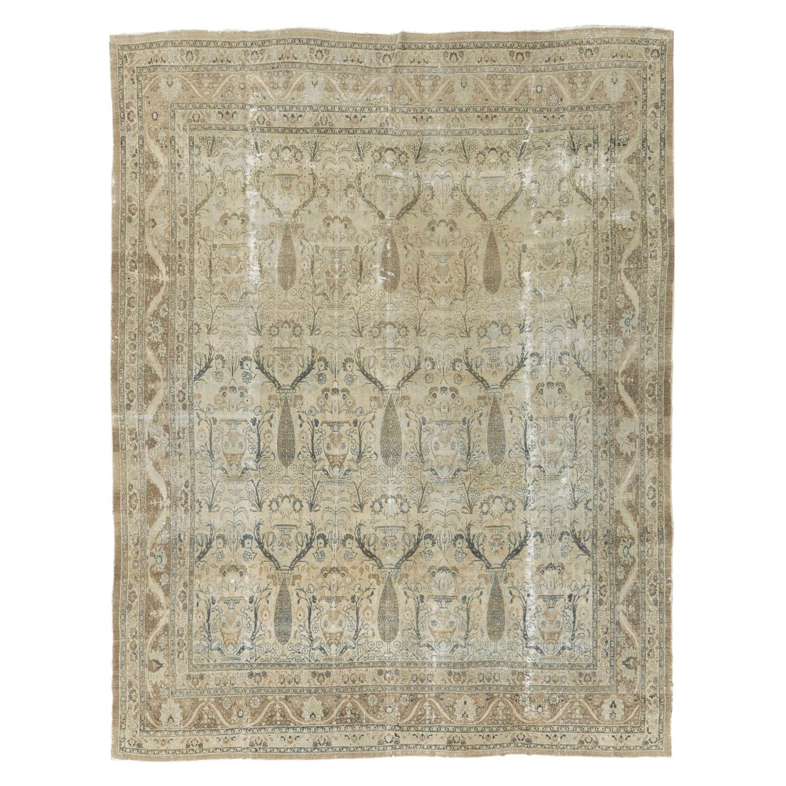 Antique Persian Tabriz Hadji Jalili Rug For Sale