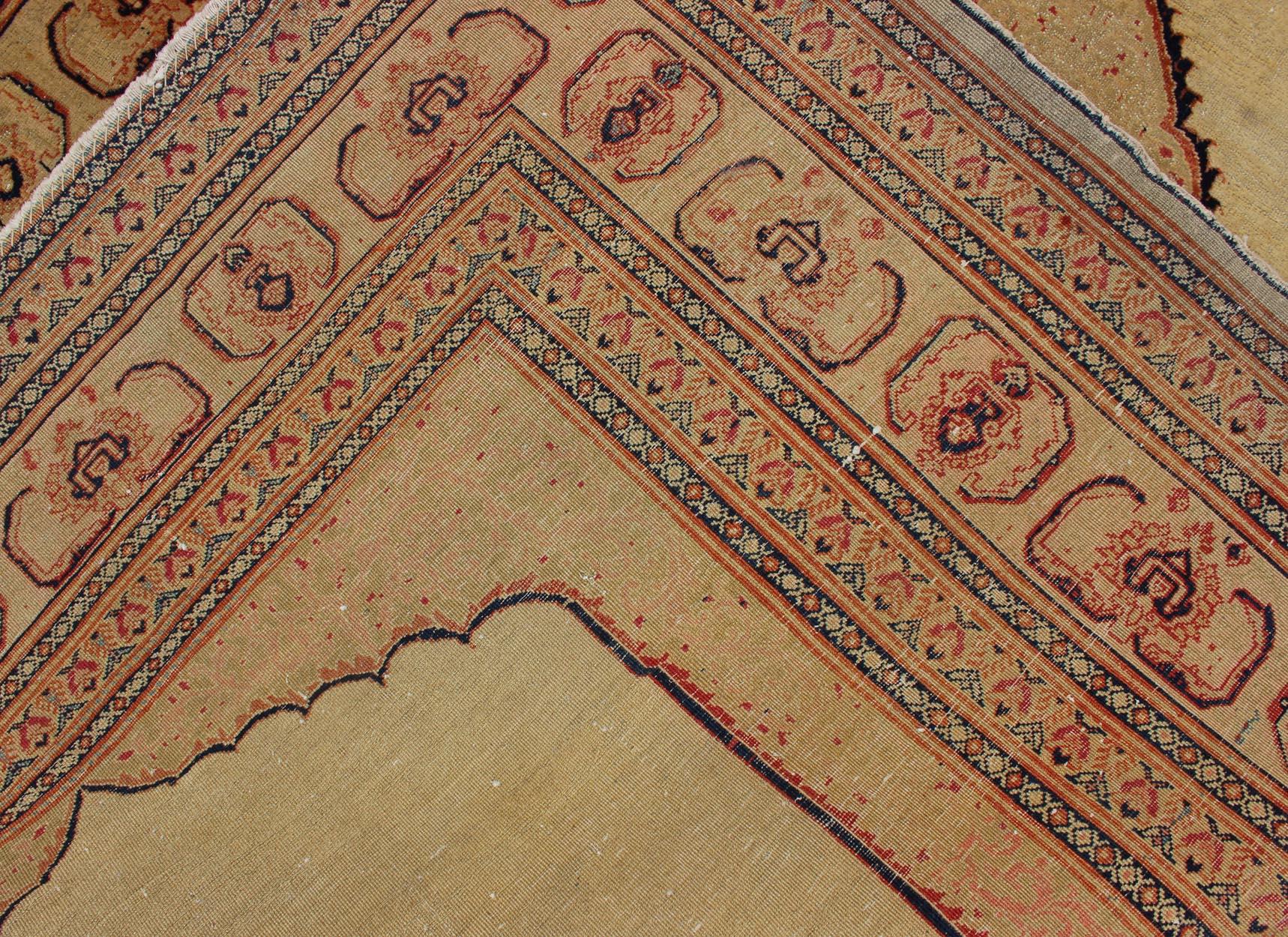 Antique Persian Tabriz Haj Jalili Fine Rug with Exquisite and Subtle Details For Sale 8