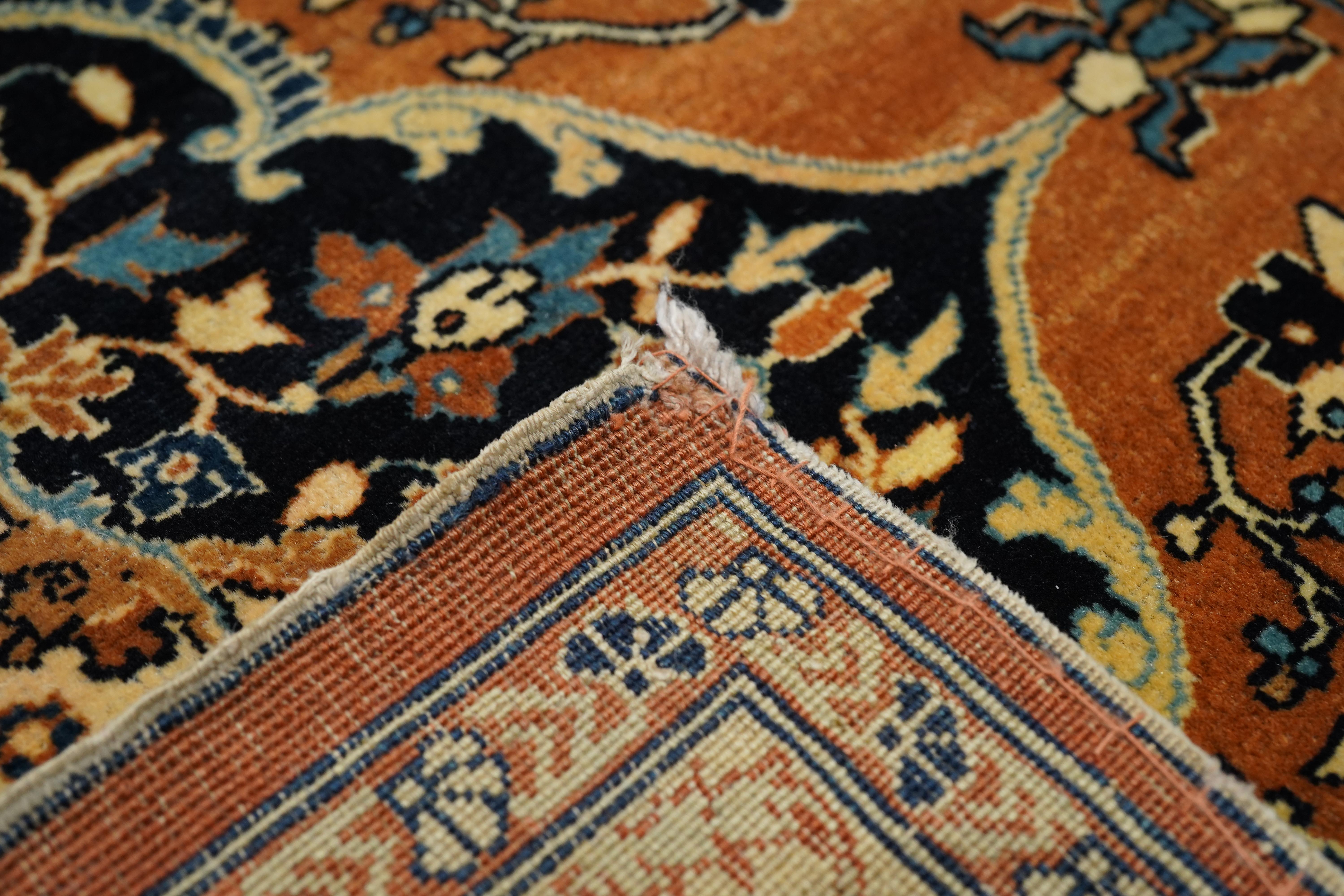 Antiker persischer Haji Jalili Täbris-Teppich 4'7'' x 6'6'' (Wolle) im Angebot