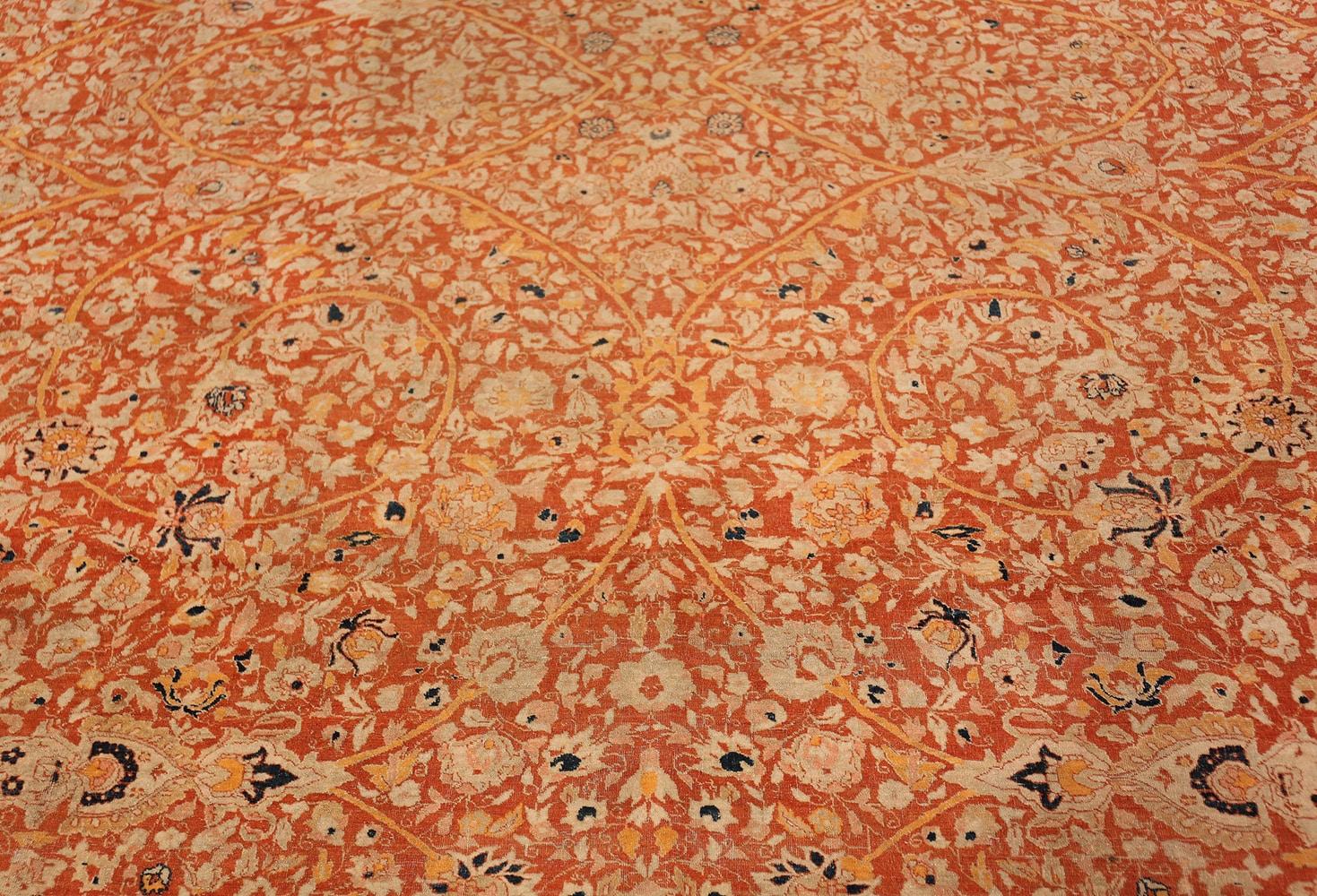 19th Century Antique Persian Tabriz Haji Jalili Carpet. Size: 9 ft 6 in x 12 ft 6 in