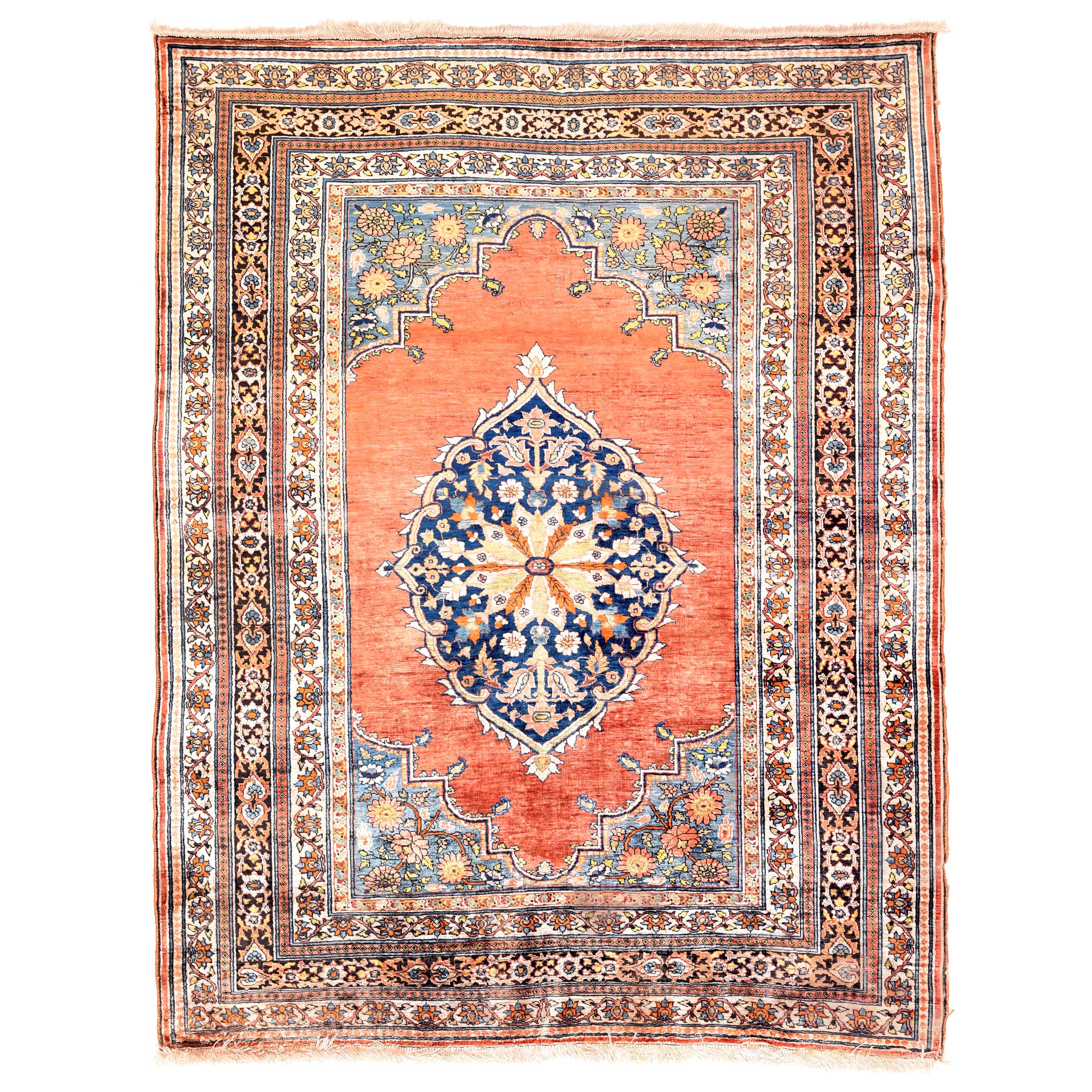 Haji Jalili Antique Silk Persian Tabriz Prayer Rug at 1stDibs