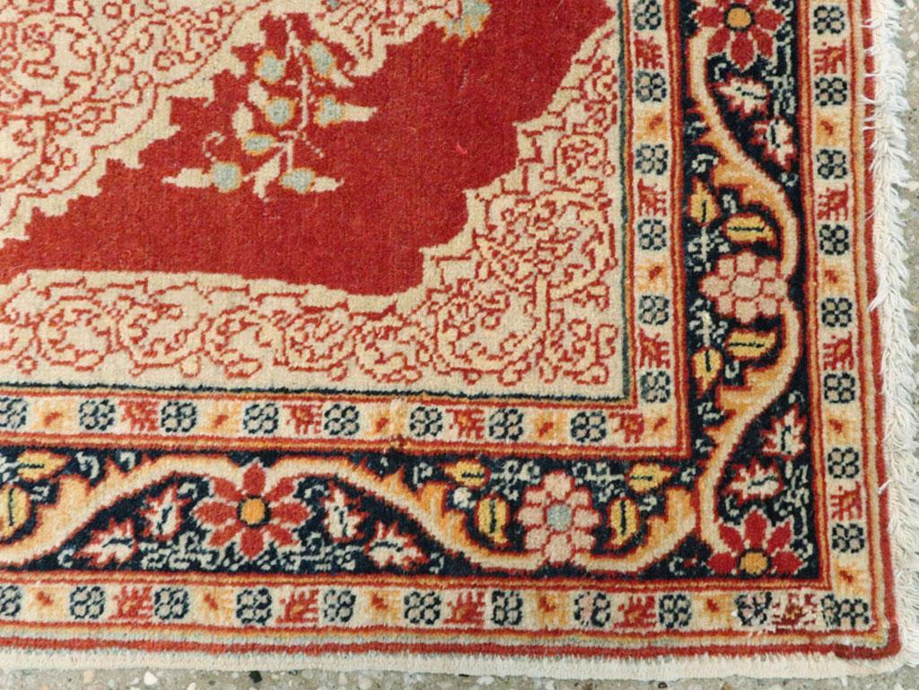 Wool Antique Persian Tabriz Haji Jalili Throw Rug For Sale