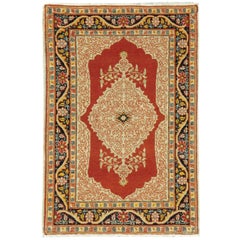 Antique Persian Tabriz Haji Jalili Throw Rug