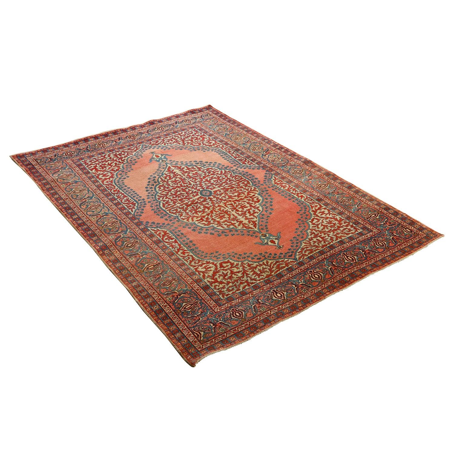 Perse Tapis persan ancien Tabriz Hajjalili - Taille : 6'1x4'7 en vente