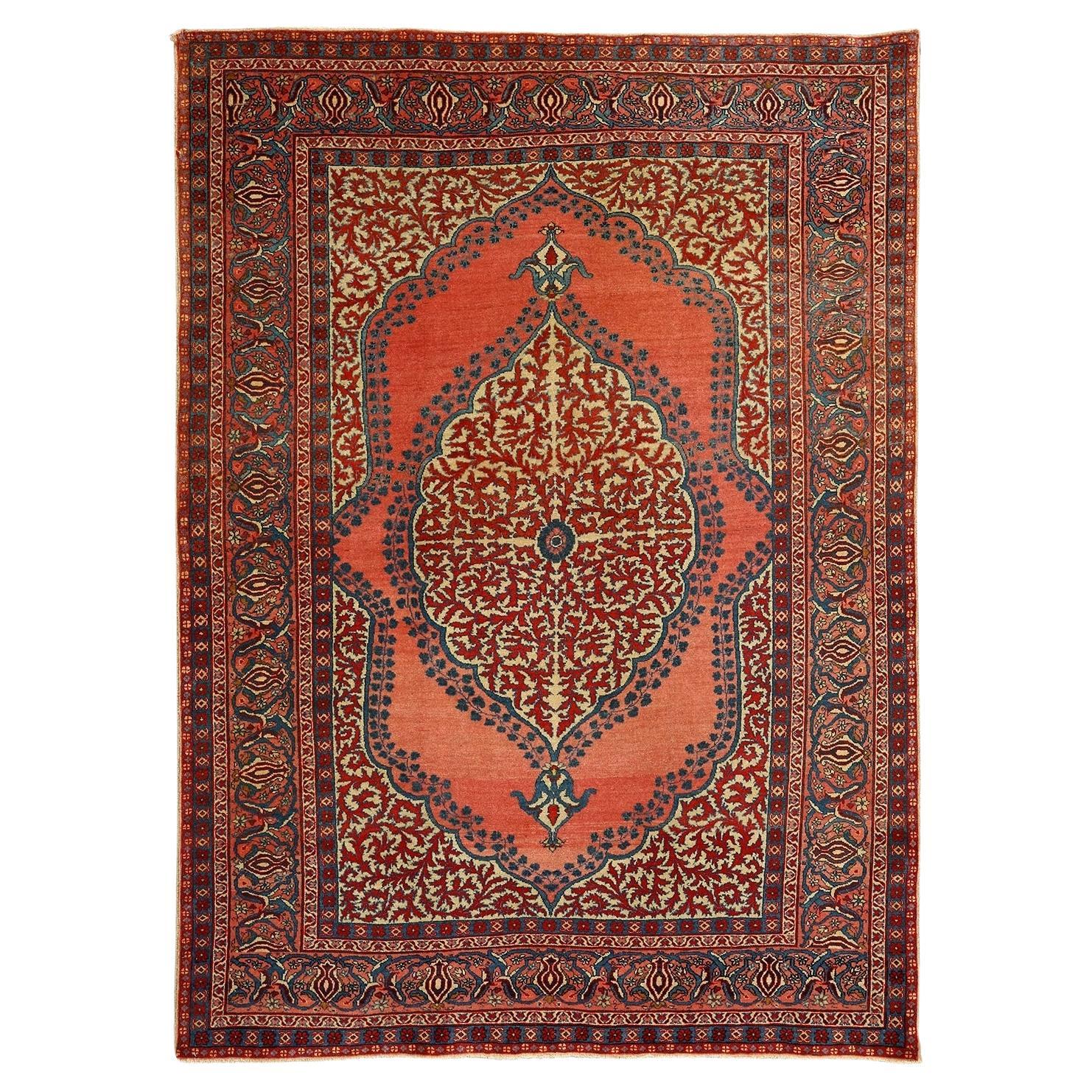Tapis persan ancien Tabriz Hajjalili - Taille : 6'1x4'7 en vente