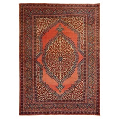 Tapis persan ancien Tabriz Hajjalili - Taille : 6'1x4'7