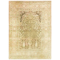 Tapis persan ancien Hajji Jalil, très fin, motif d'arbre de vie