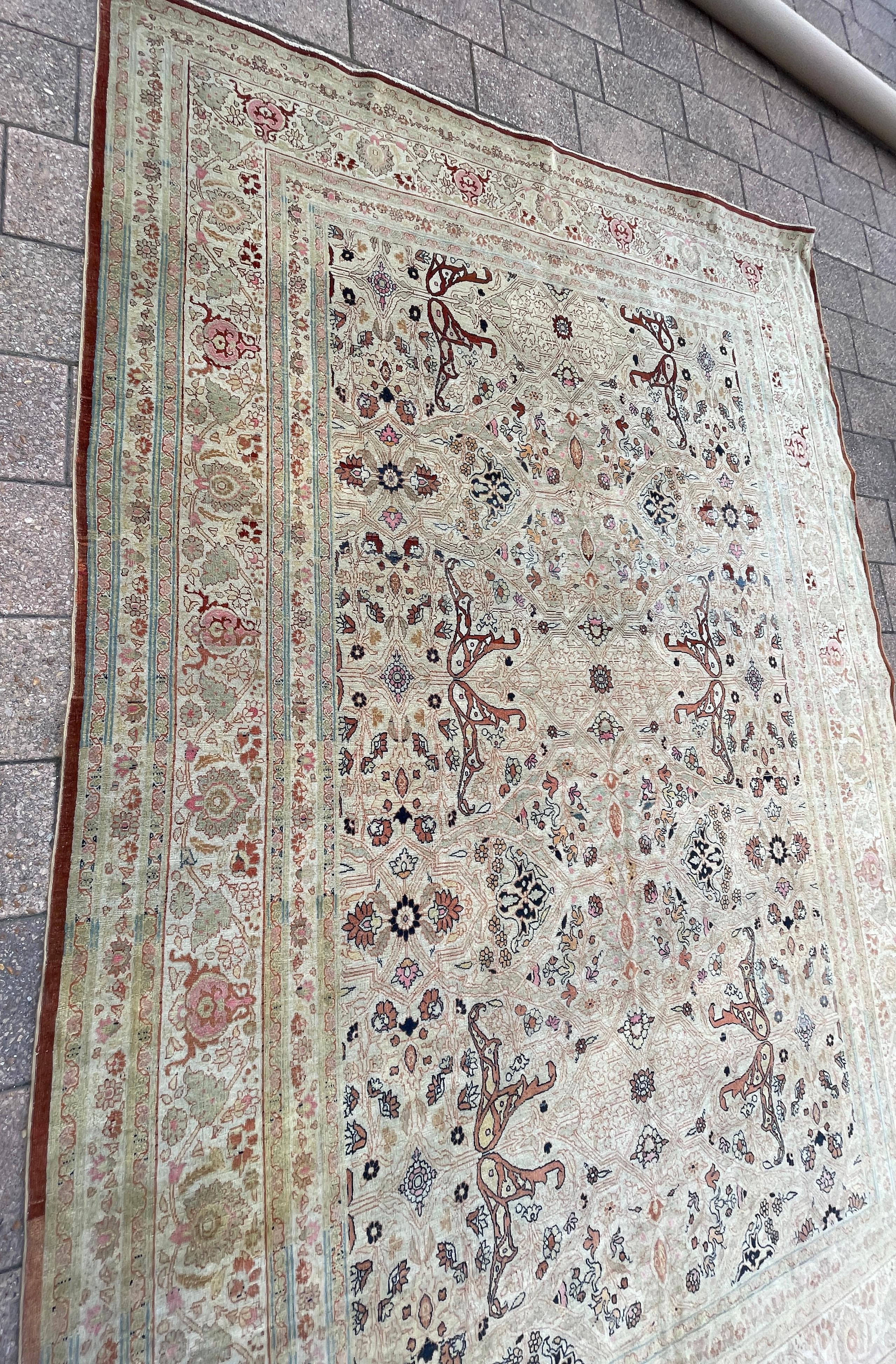 Antique Persian Tabriz Hajji Jalili Carpet, The crown Of Persian Rugs For Sale 4