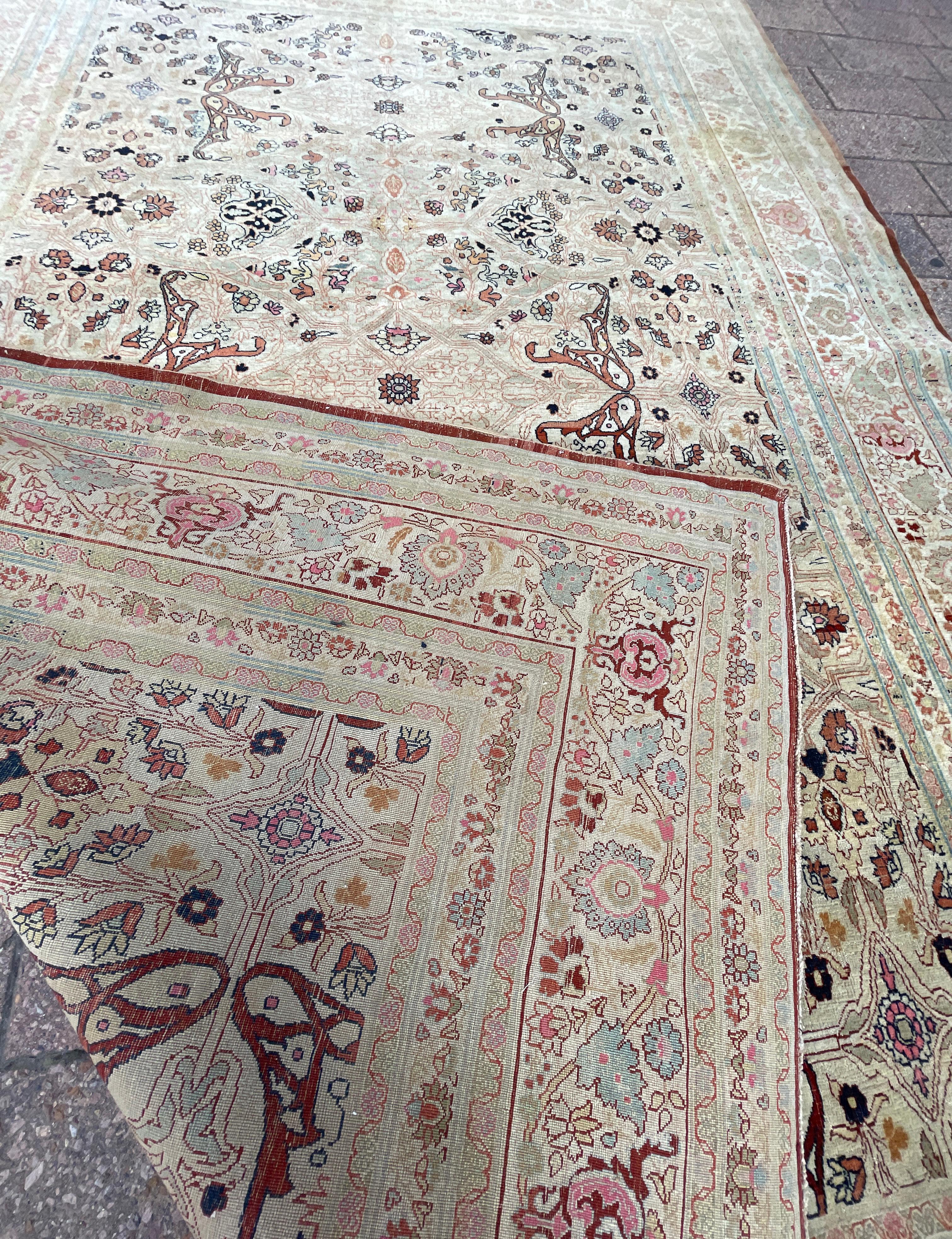 Antique Persian Tabriz Hajji Jalili Carpet, The crown Of Persian Rugs For Sale 6