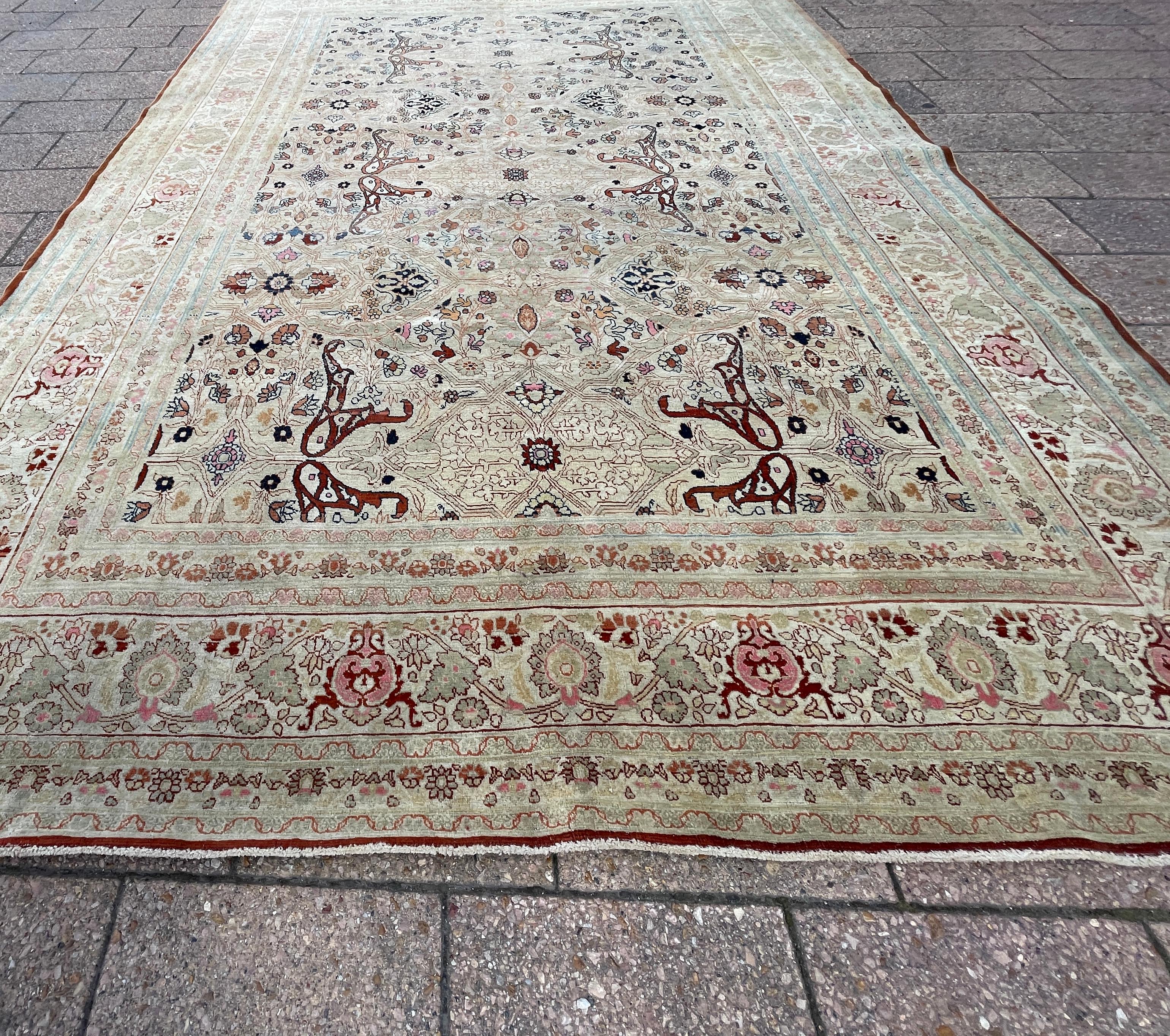 Antique Persian Tabriz Hajji Jalili Carpet, The crown Of Persian Rugs For Sale 7
