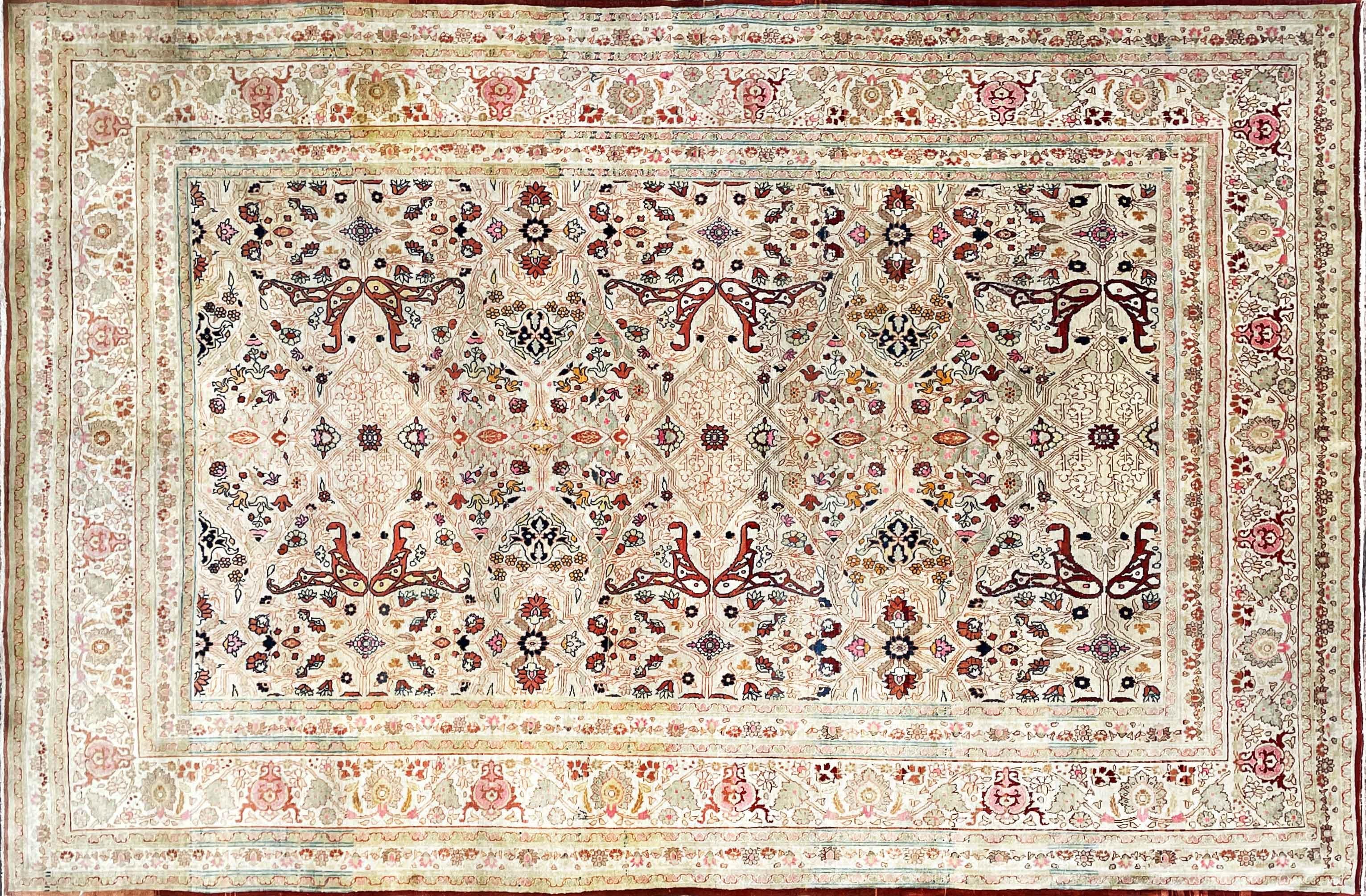 Hand-Knotted Antique Persian Tabriz Hajji Jalili Carpet, The crown Of Persian Rugs For Sale