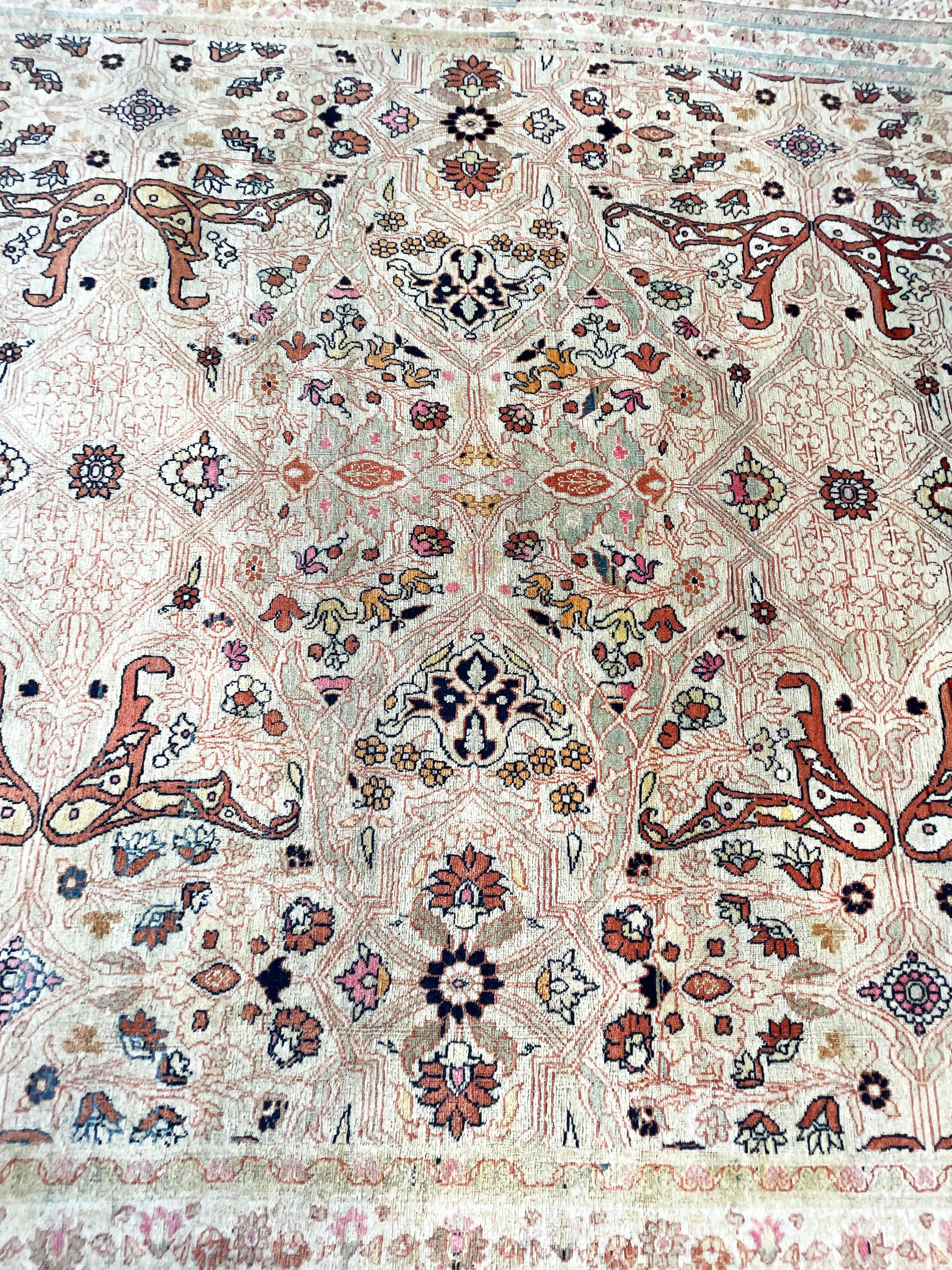 Antique Persian Tabriz Hajji Jalili Carpet, The crown Of Persian Rugs For Sale 2