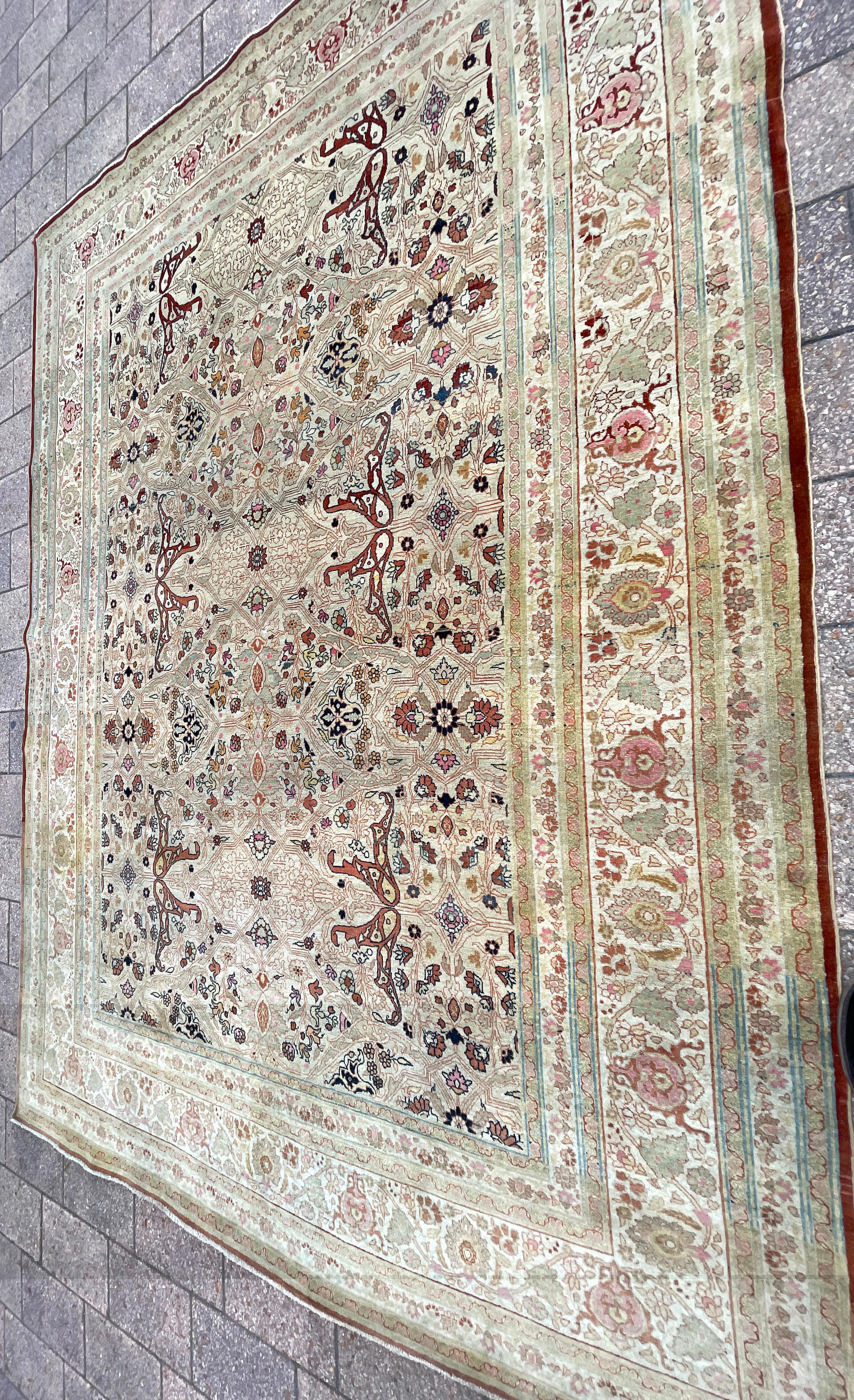 Antique Persian Tabriz Hajji Jalili Carpet, The crown Of Persian Rugs For Sale 3