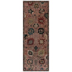 Authentic Persian Tabriz Botanic Pink, Red Wool Carpet by Doris Leslie Blau