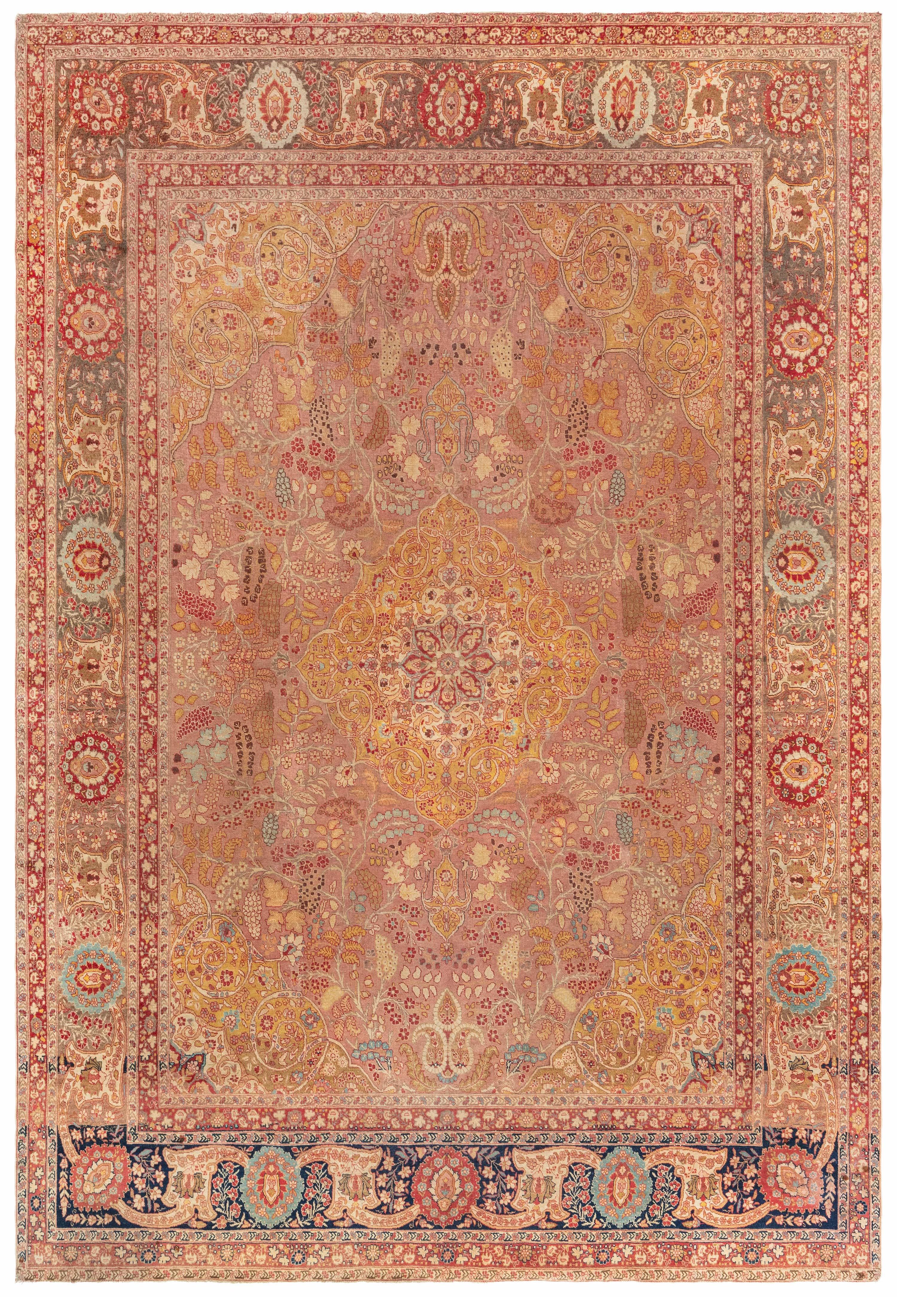 Perse Tapis persan Tabriz ancien noué à la main Doris Leslie Blau en vente