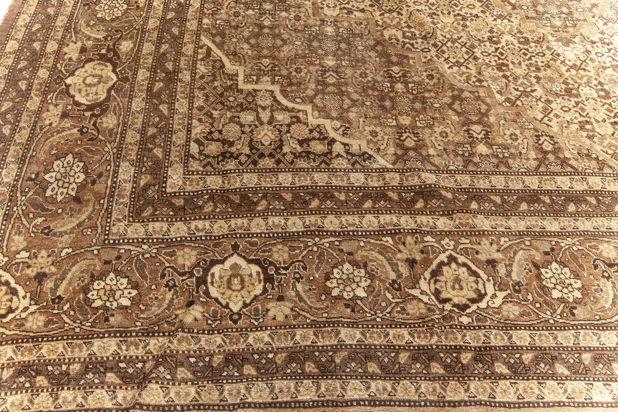 20th Century Antique Persian Tabriz Hand Knotted Wool Rug For Sale