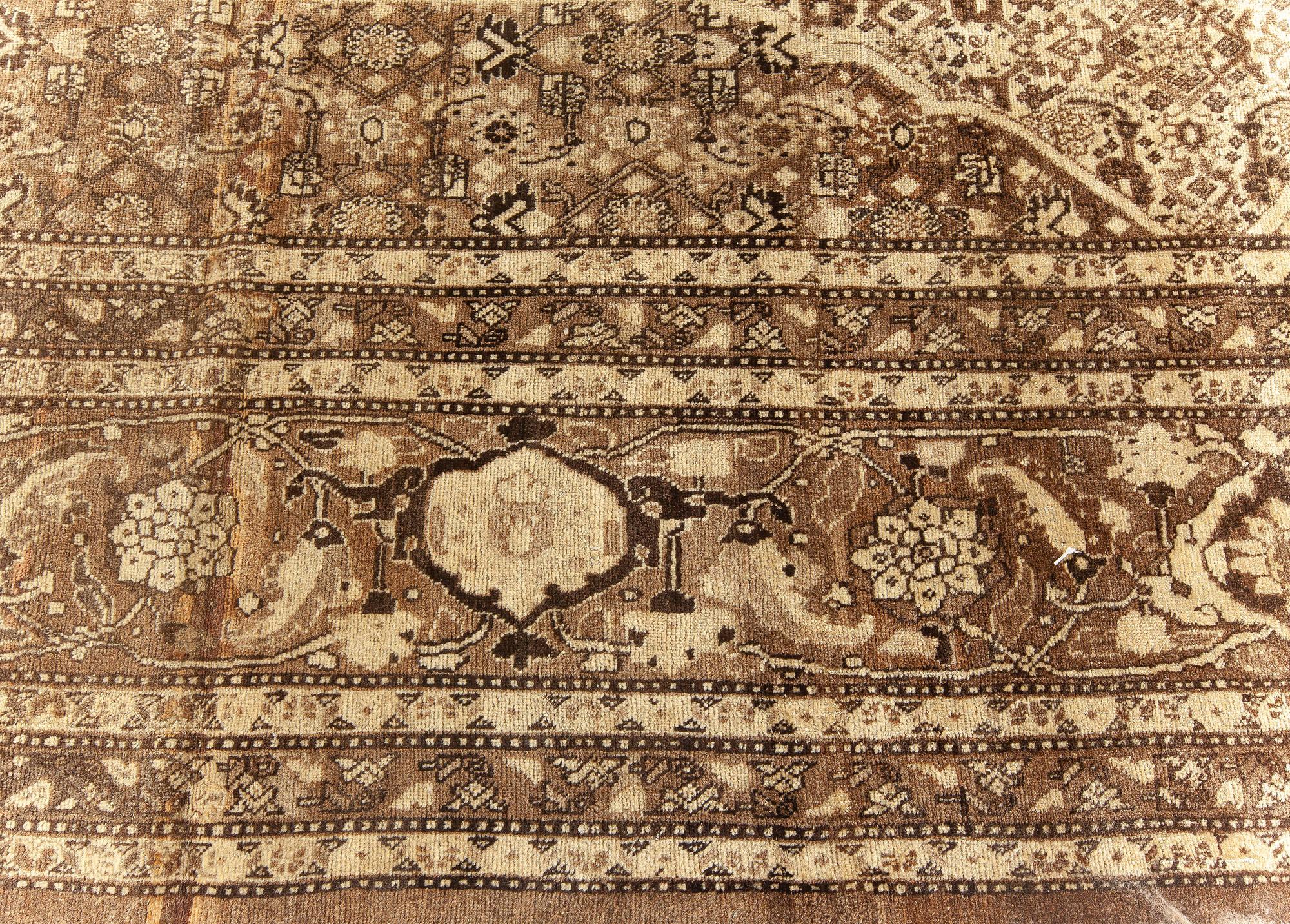 Antique Persian Tabriz Hand Knotted Wool Rug For Sale 1