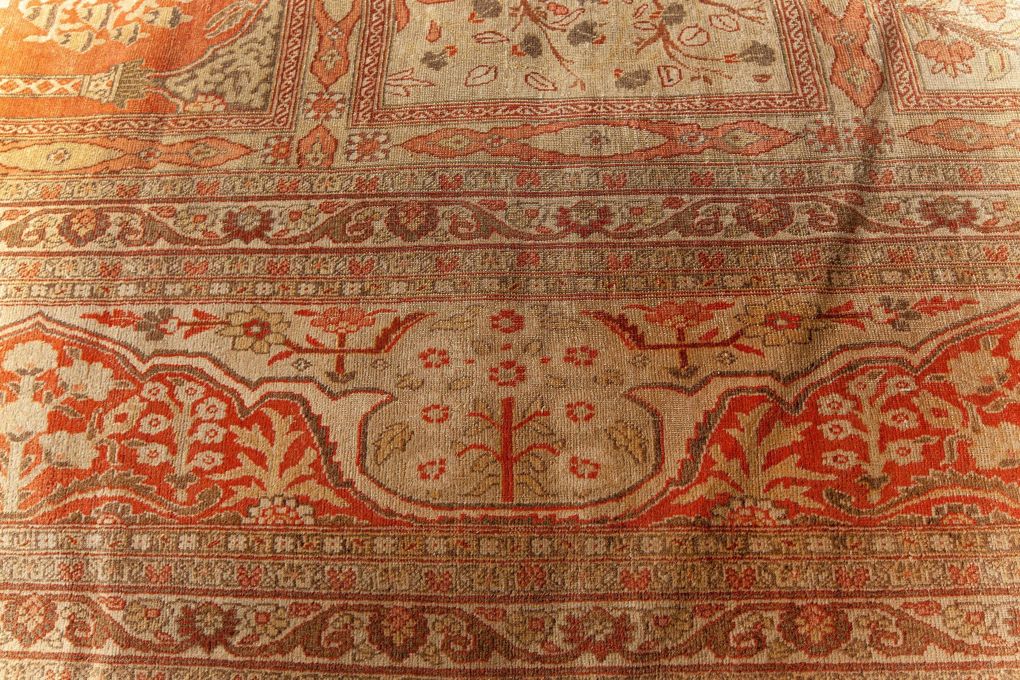 Antiquité Perse Tabriz Tapis de laine noué à la main en vente 2