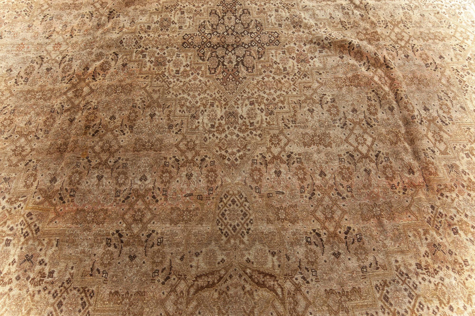 Hand-Woven Antique Persian Tabriz Handmade Wool Carpet For Sale