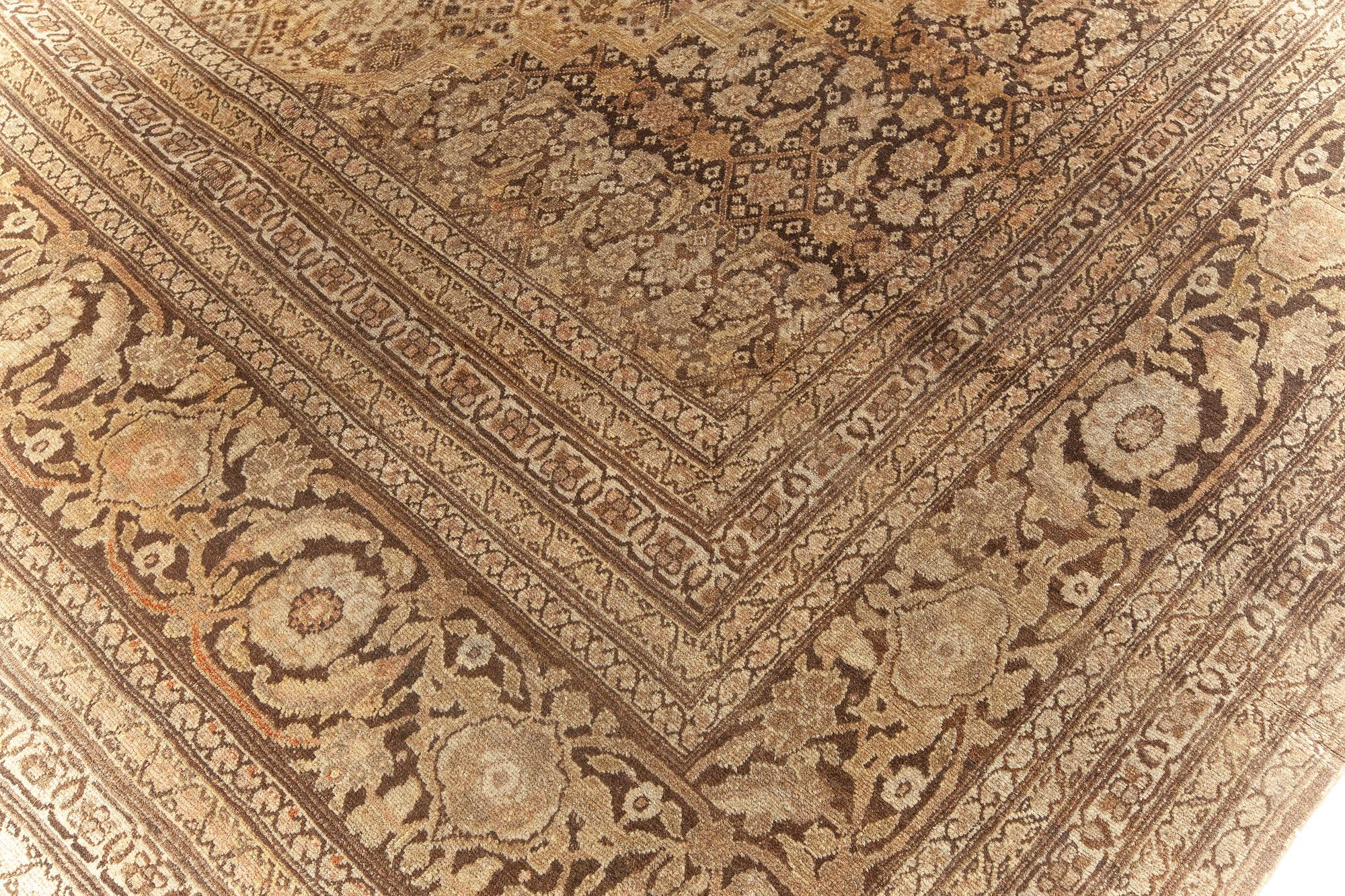 20th Century Antique Persian Tabriz Handmade Wool Carpet For Sale