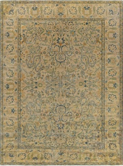 Antique Persian Tabriz Handmade Wool Carpet