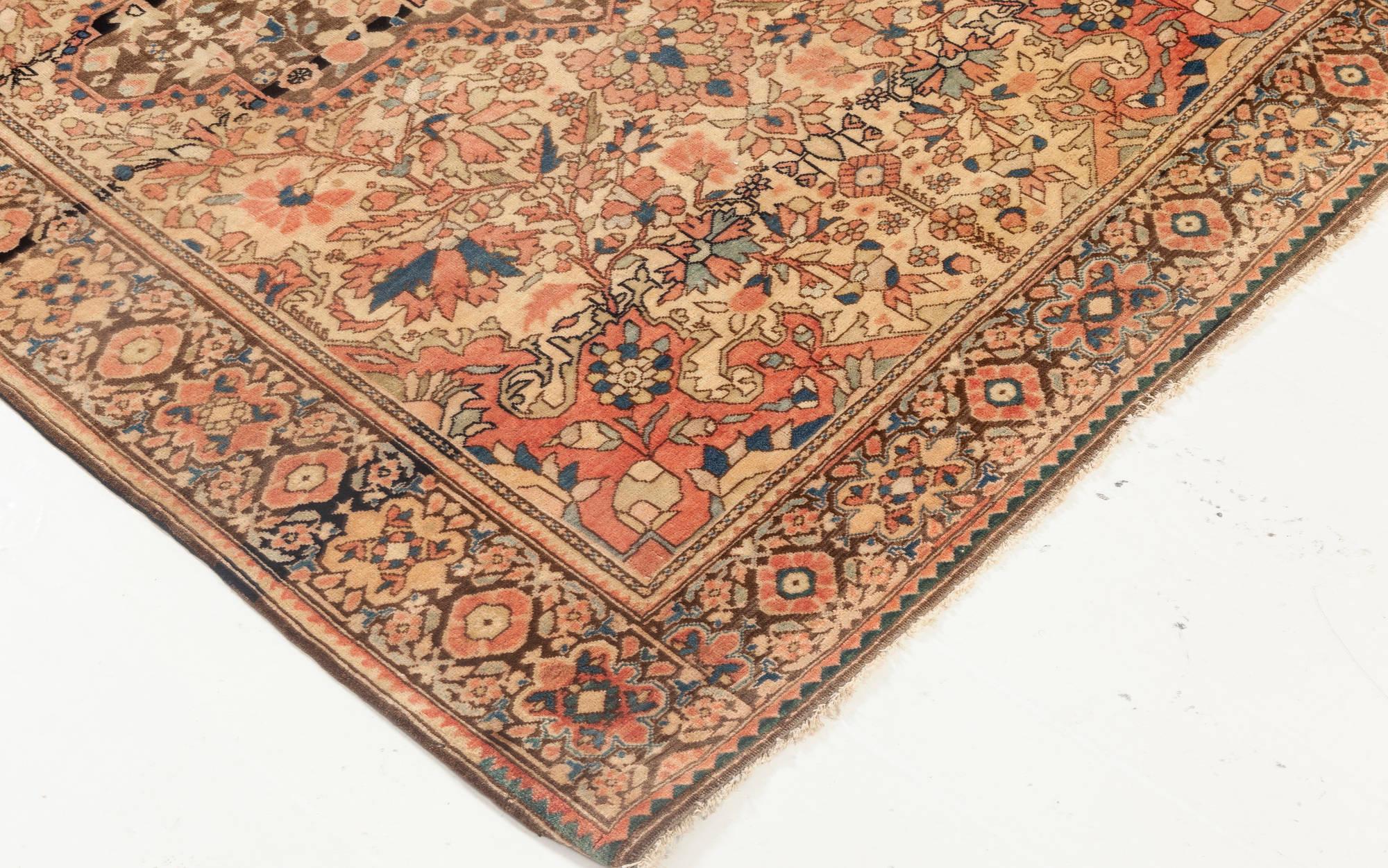 Antique Persian Tabriz Handmade Wool Rug For Sale 1