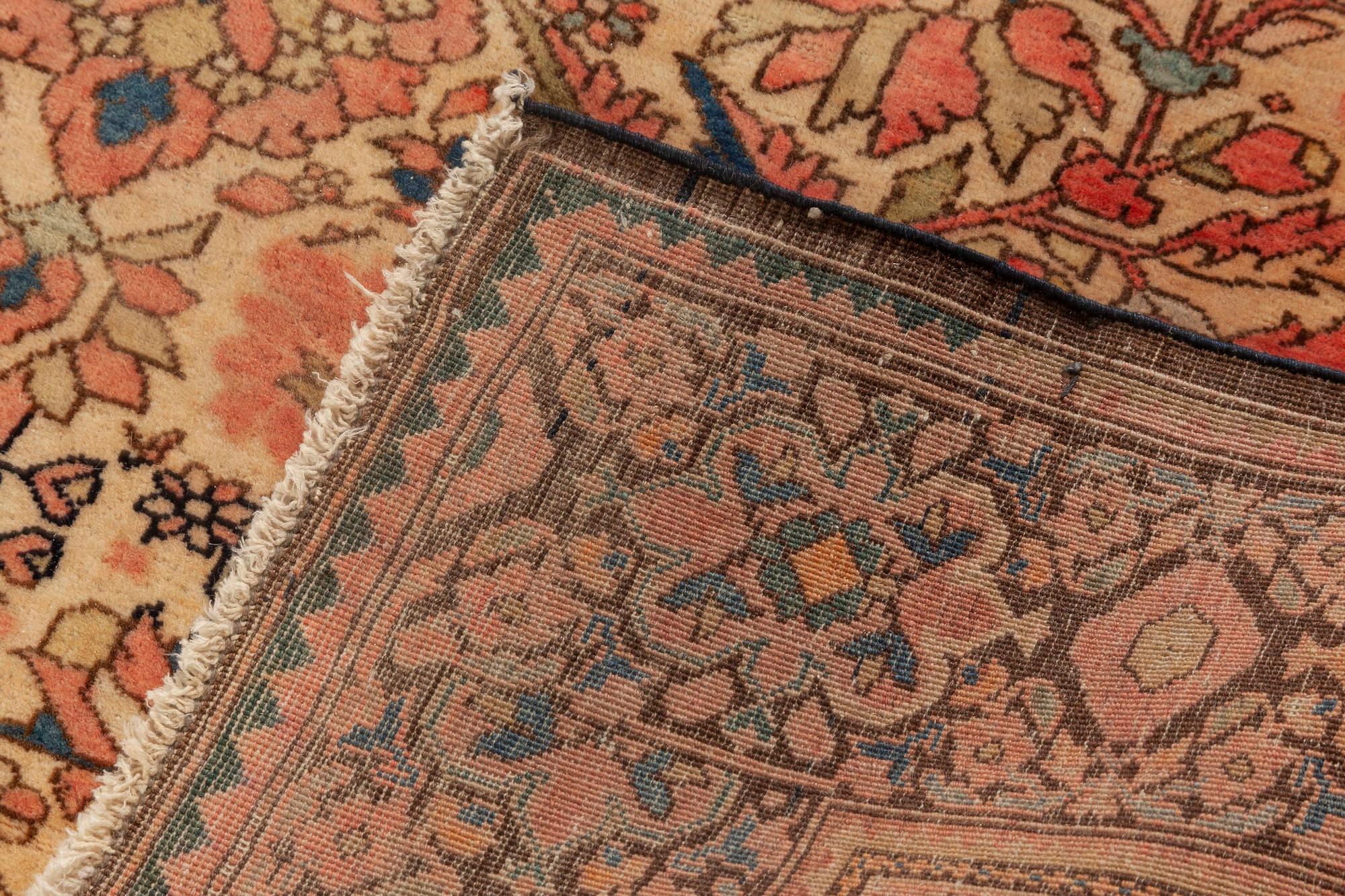 Antique Persian Tabriz Handmade Wool Rug For Sale 2