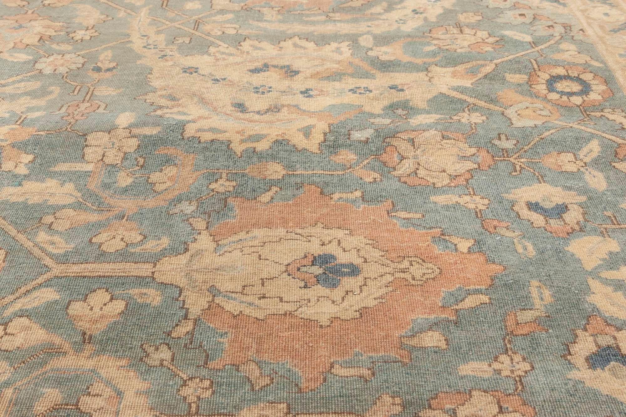 Antique Persian Tabriz Handwoven Wool Rug In Good Condition For Sale In New York, NY