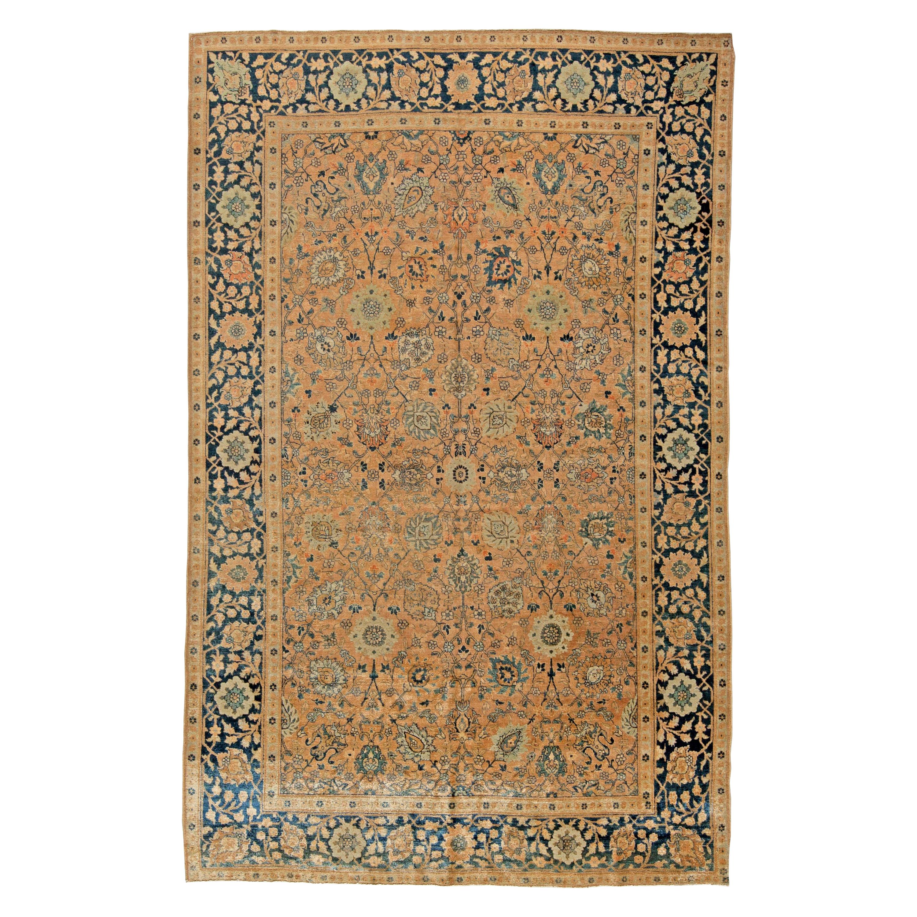 Ancien tapis persan en laine tissé à la main Tabriz