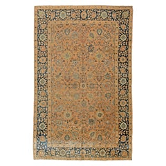 Antique Persian Tabriz Handwoven Wool Rug