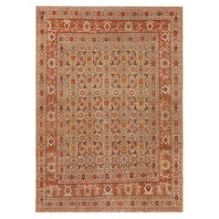 Tapis persan antique Tabriz Herati. 4 pieds 2 po. x 5 pieds 9 po.