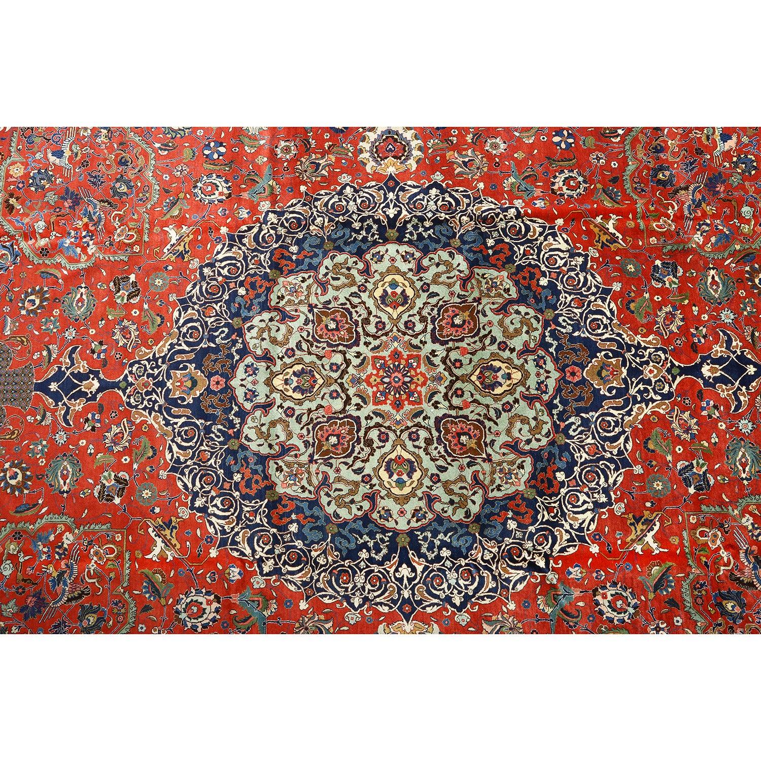 Annodato a mano Tappeto antico persiano Tabriz Heydarzadeh - Dimensioni: 15'7 X 11'3 in vendita