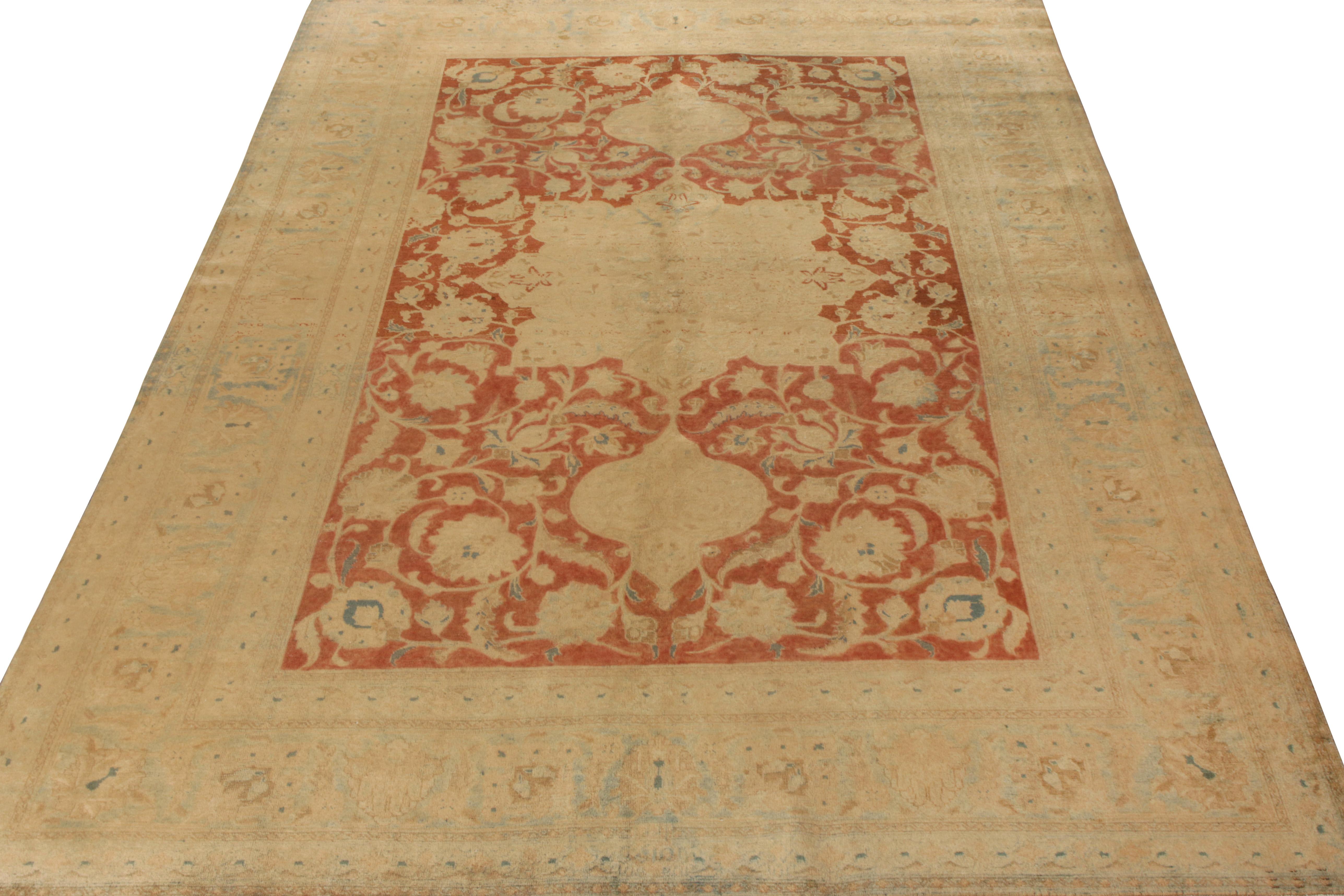 A fabulous 6x9 Tabriz antique rug originating from Persia circa 1920-1930 making a distinguished entry to Rug & Kilim’s Antique & Vintage collection. Hand knotted in wool with a fabulous sheen, this Persian glory bears a gorgeous central pattern of