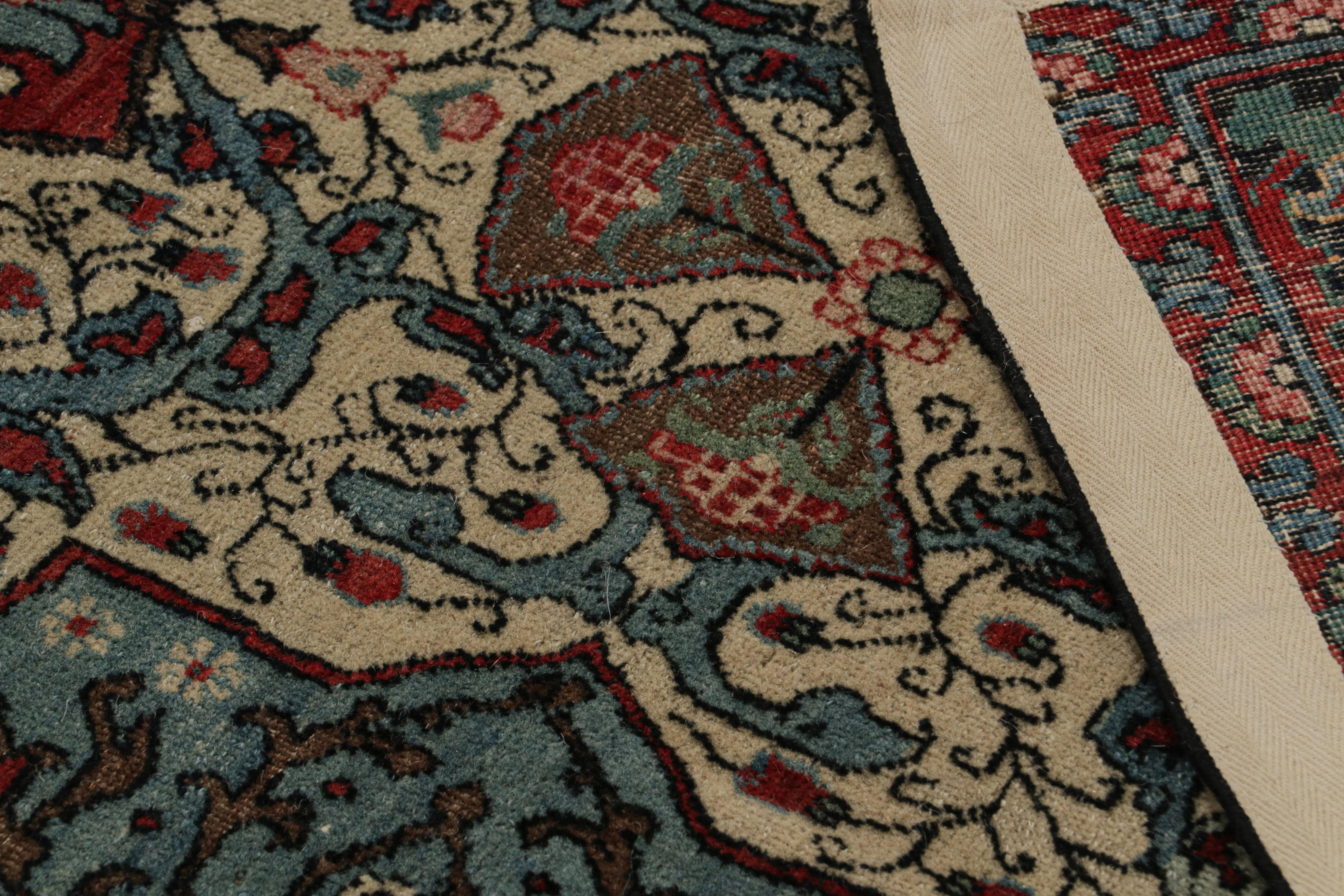 Seta Antico Tabriz persiano nei classici colori rosso, blu e crema da Rug & Kilim in vendita