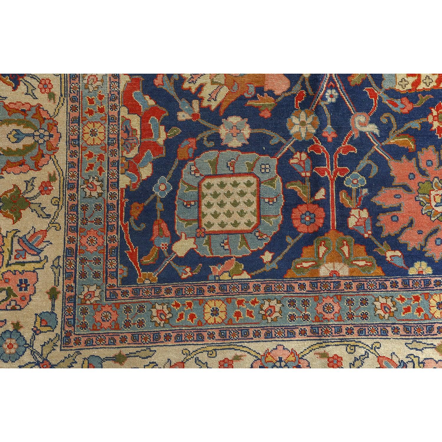 Annodato a mano Tappeto antico persiano Tabriz Javan Amirkhiz - Dimensioni: 12'2 X 8'11 in vendita