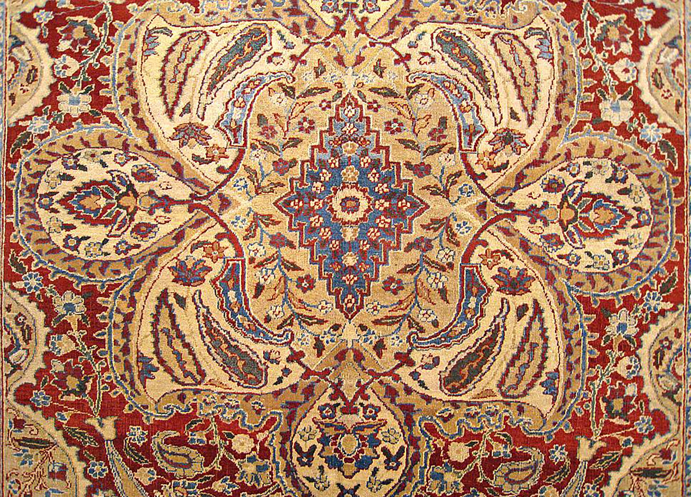 Early 20th Century Antique Persian Tabriz Oriental Carpet in Room Size with Central Medallion For Sale