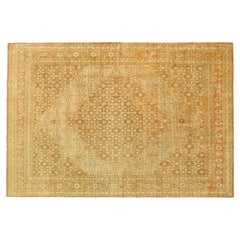 Antique Persian Tabriz Oriental Carpet in Room Size with Central Medallion