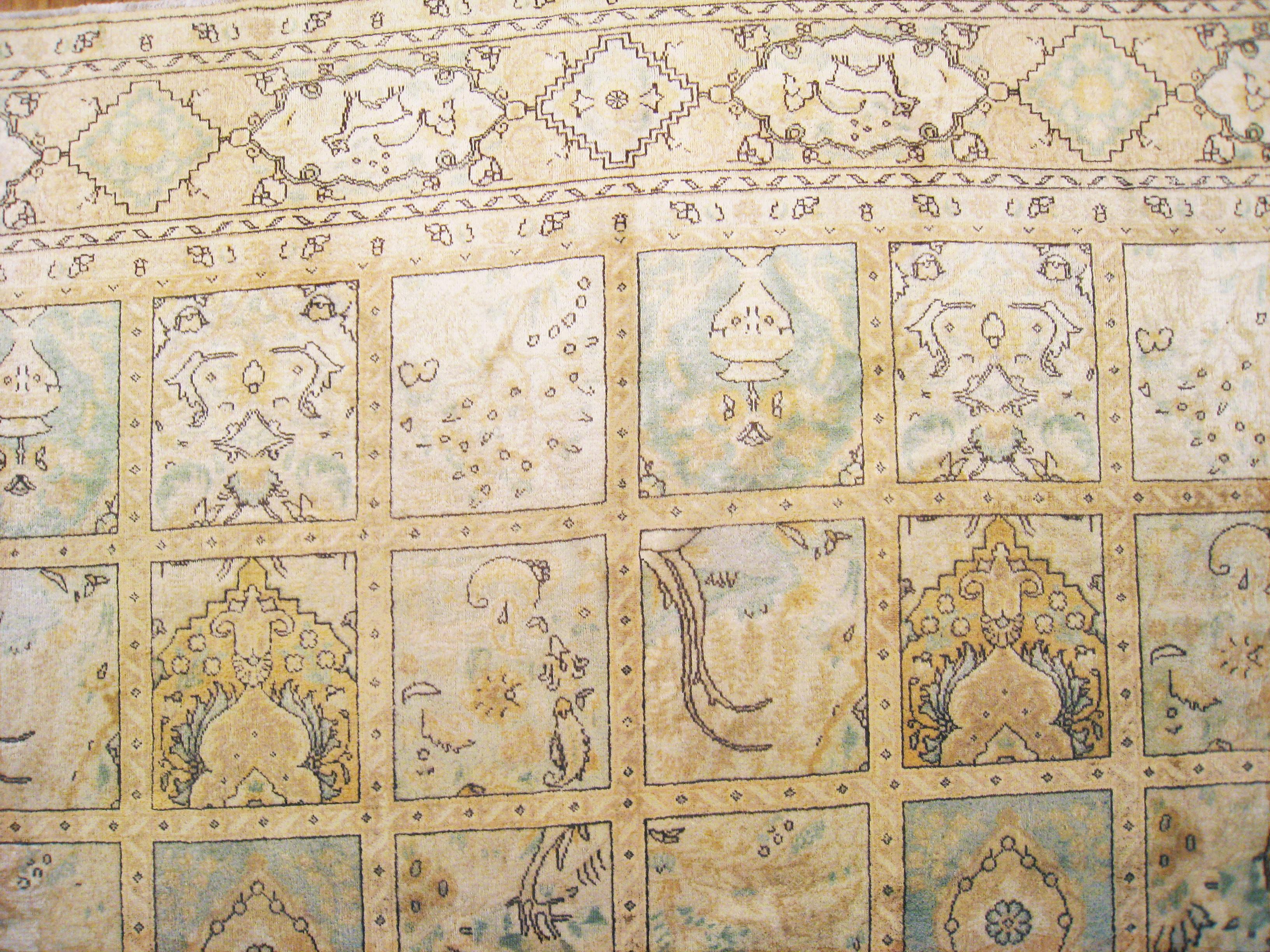 Mid-20th Century Antique Persian Tabriz Oriental Carpet in Room Size with Garden Design For Sale